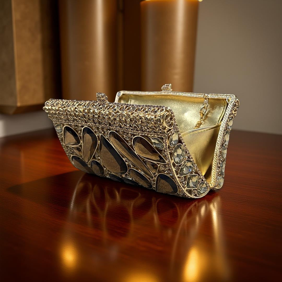 Zurich Glam Clutch Purse in Bronze