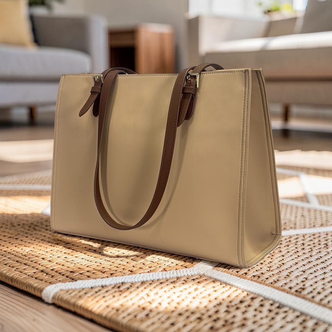 Chrisbella Basic Large Tote in Biege