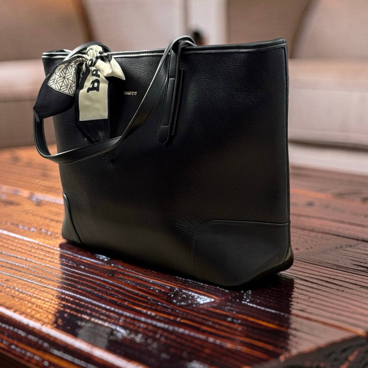 Bagco Scarf Large Tote Bag in Black