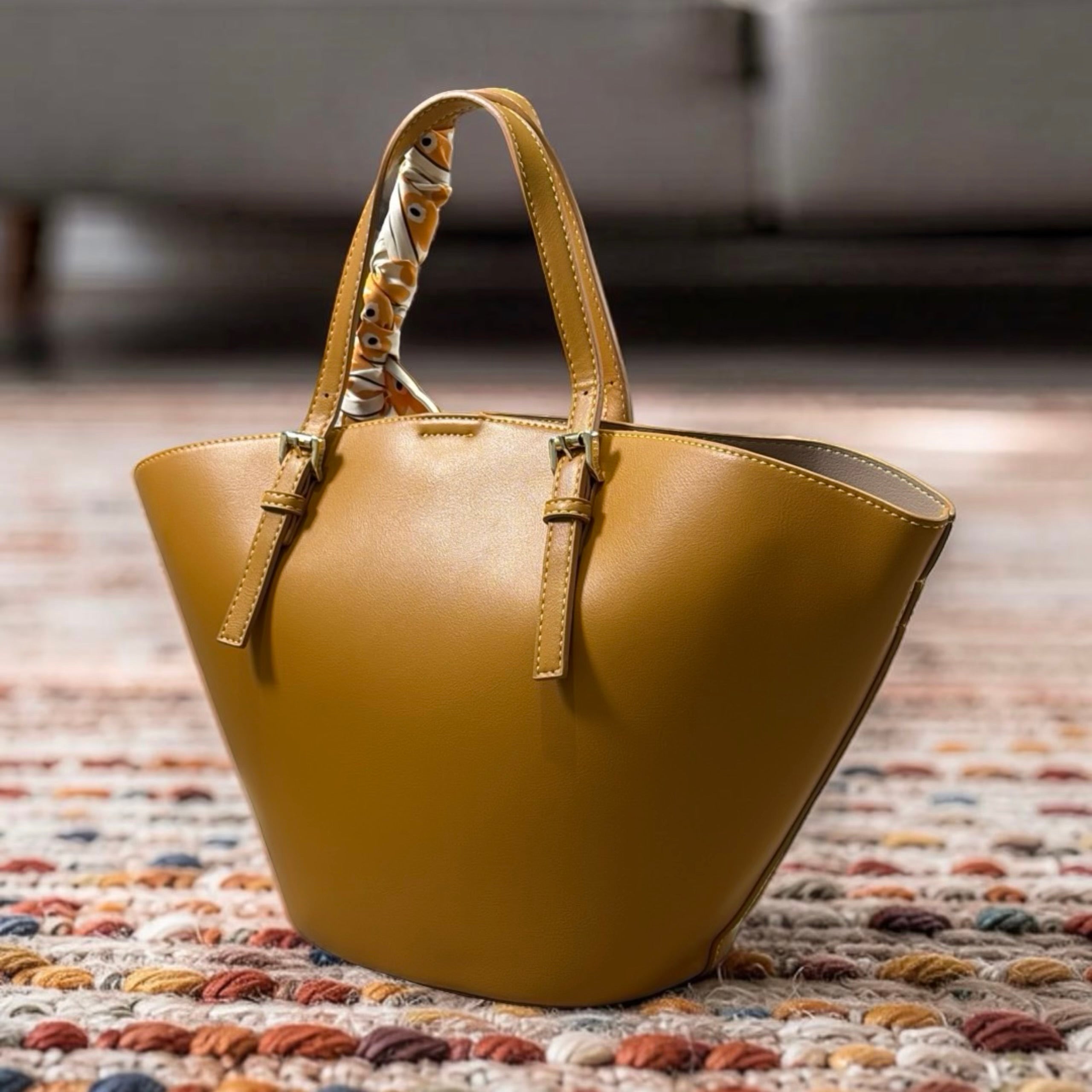 Versse Trapeze Handbag in Yellow