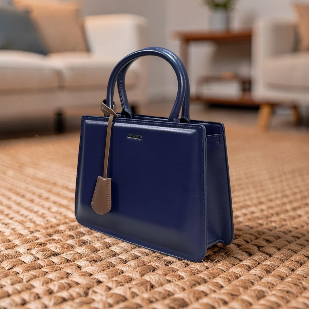Chrisbella Medium Structured Bag in Navy