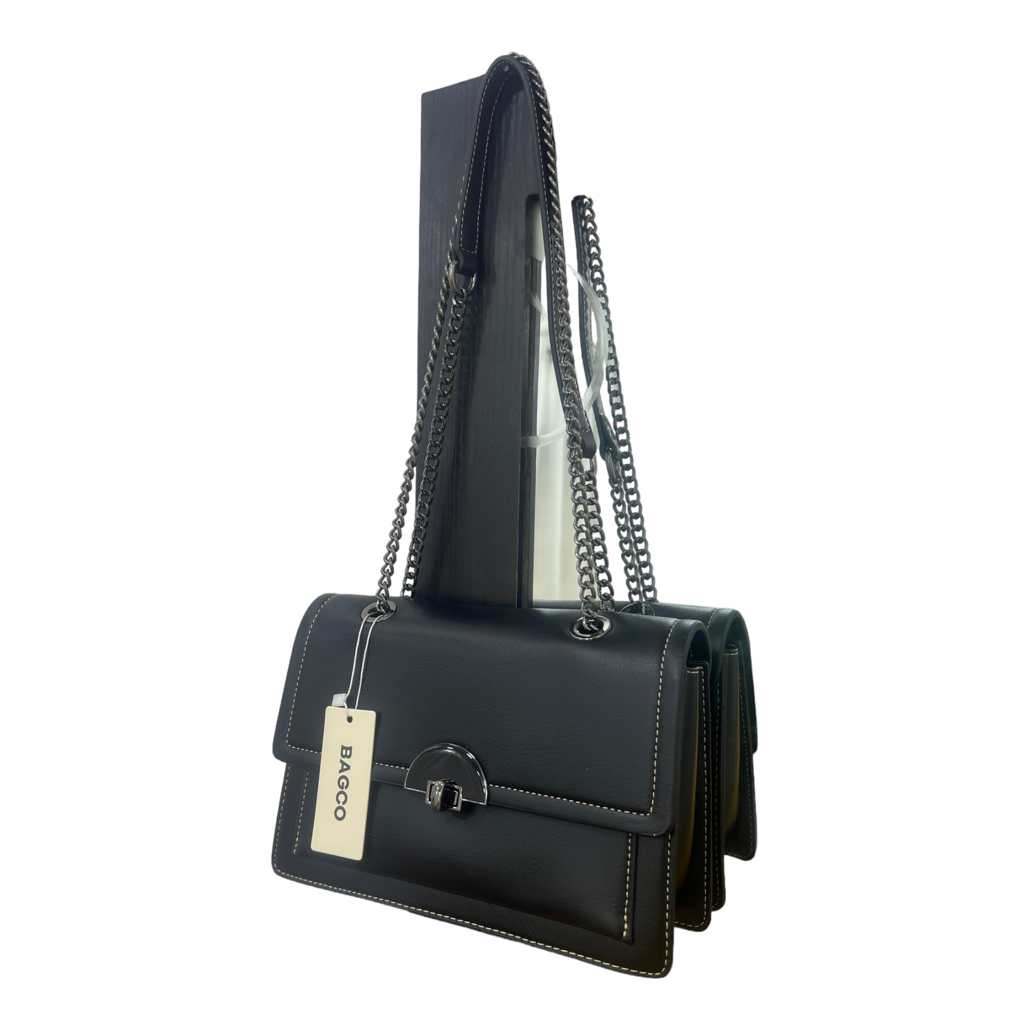 BAGCO MINI STRUCTURED SLINGBAG IN BLACK