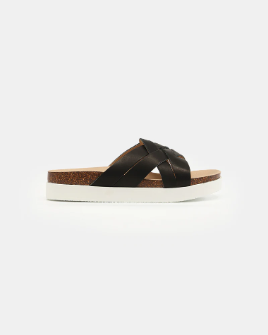 Wydr Studios Cross Strap Slide in Black