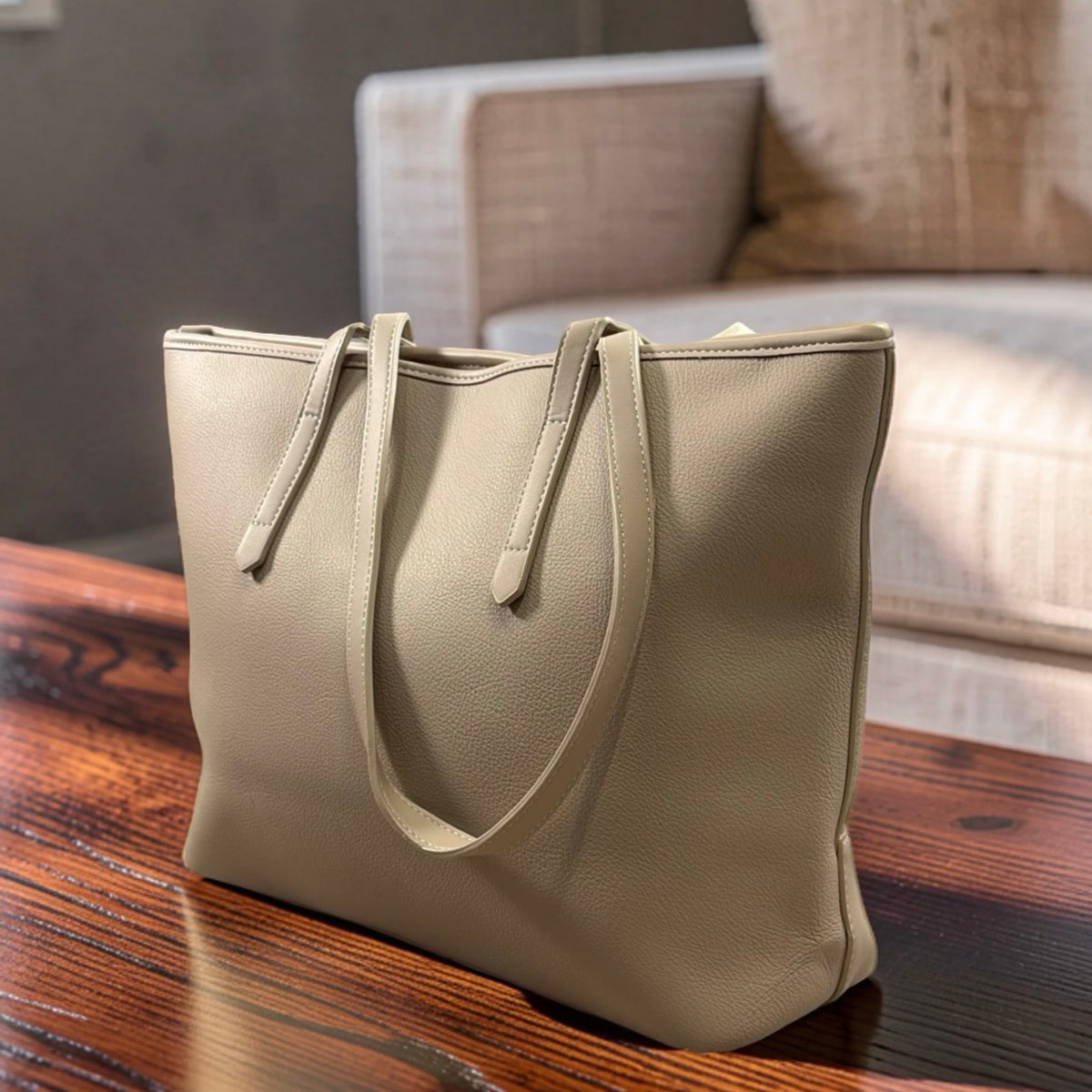 Bagco Scarf Large Tote Bag in Beige