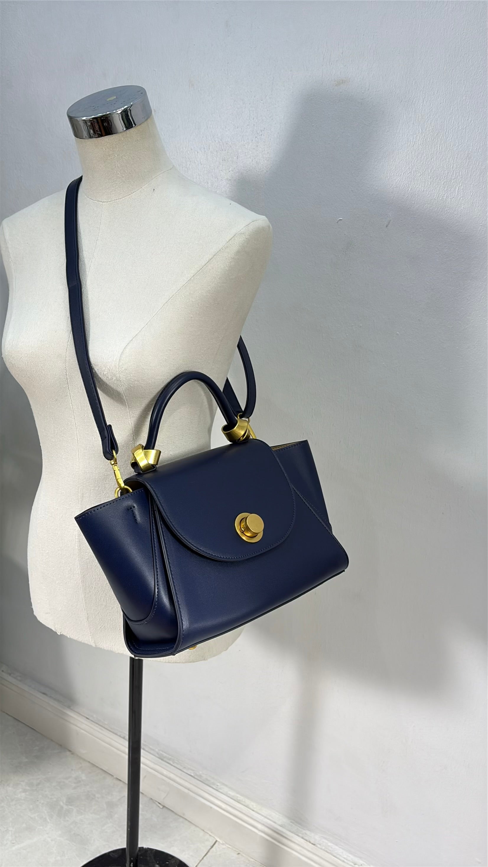 Hollley VIvi Winged Scarf Detail Bag in Navy