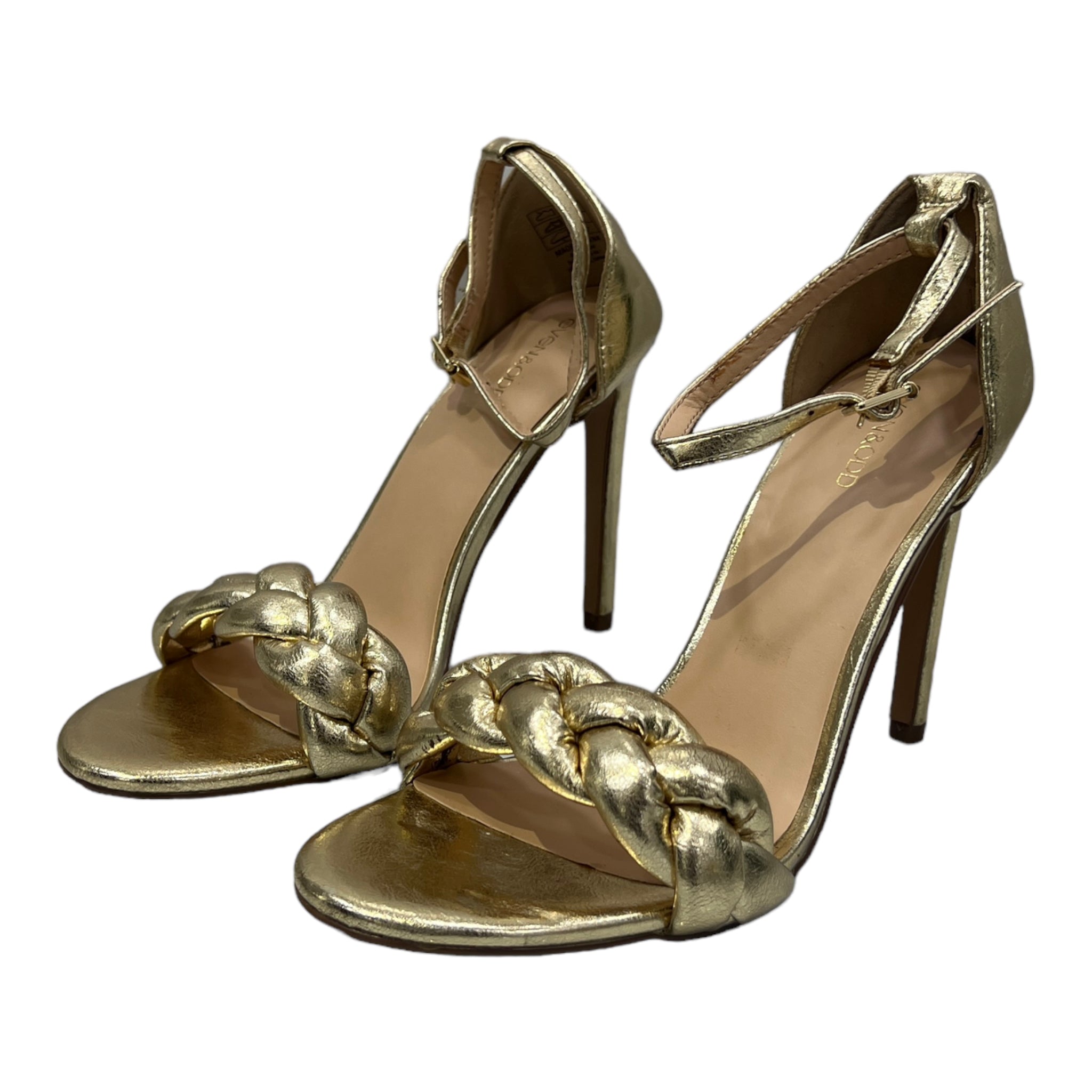 EVEN & ODD GOLD MATTED STRAP HEELED SANDAL