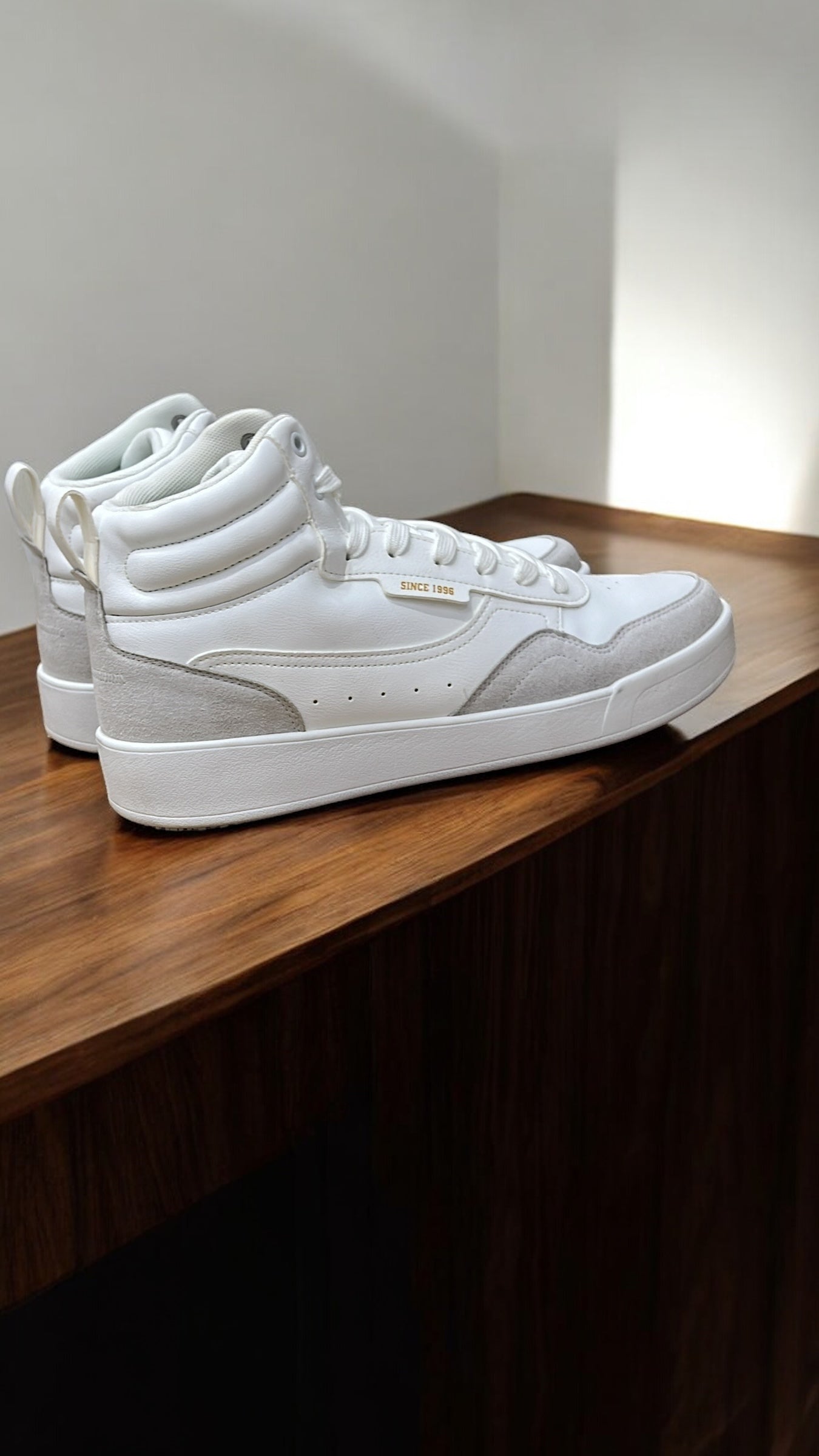 SEMIR UNISEX ANKLE LACE-UP SNEAKERS IN WHITE