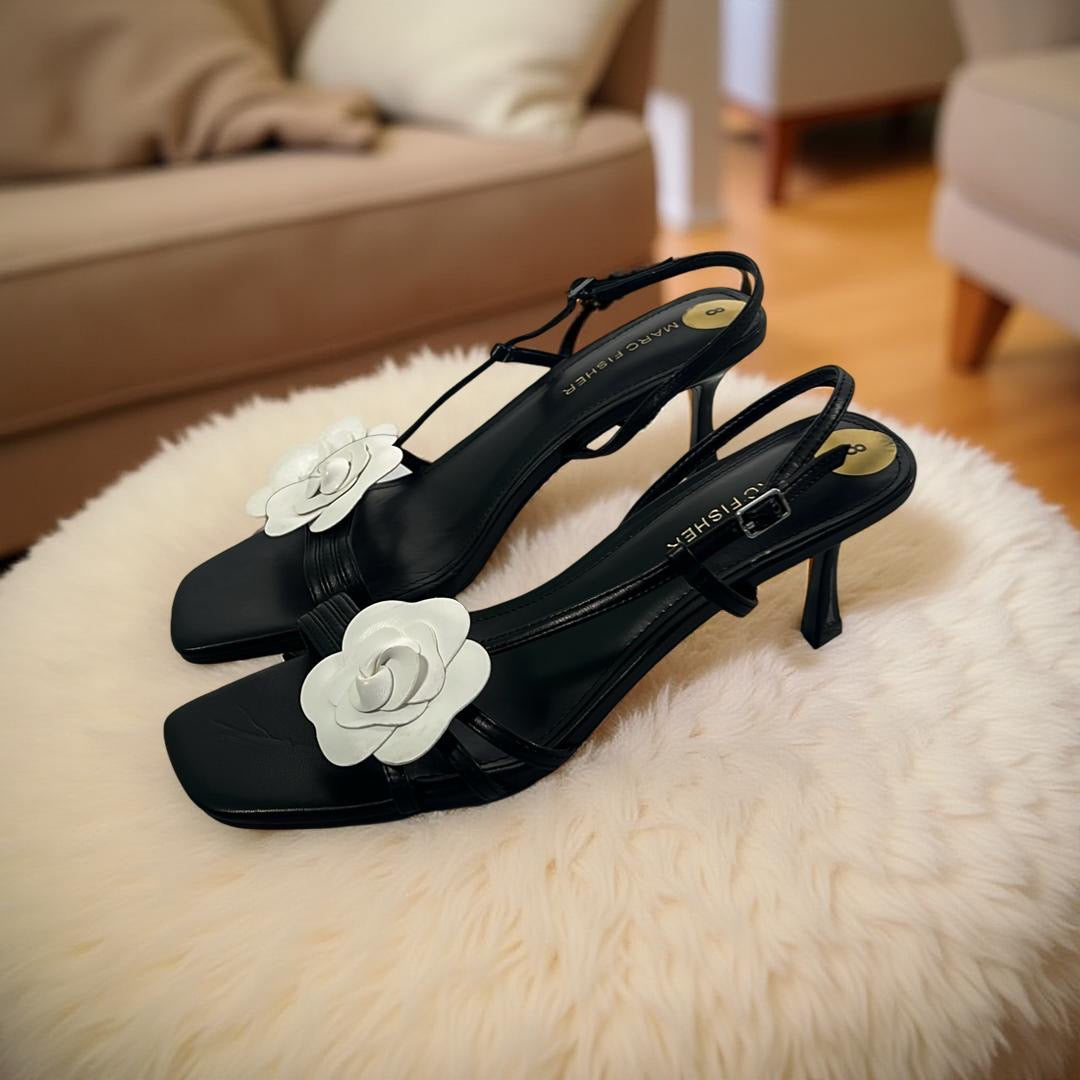 Marc Fisher Strappy Heeled Sandal in Black