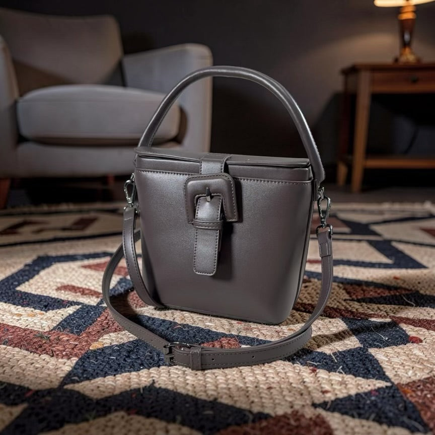 Bagco Top Handle Box Bag in Coffee