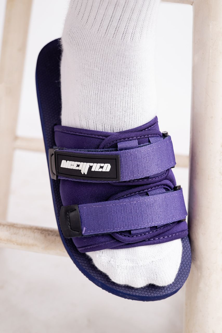 Diceyfied Essentials Velcro Logo-Detail Unisex Slide in Purple