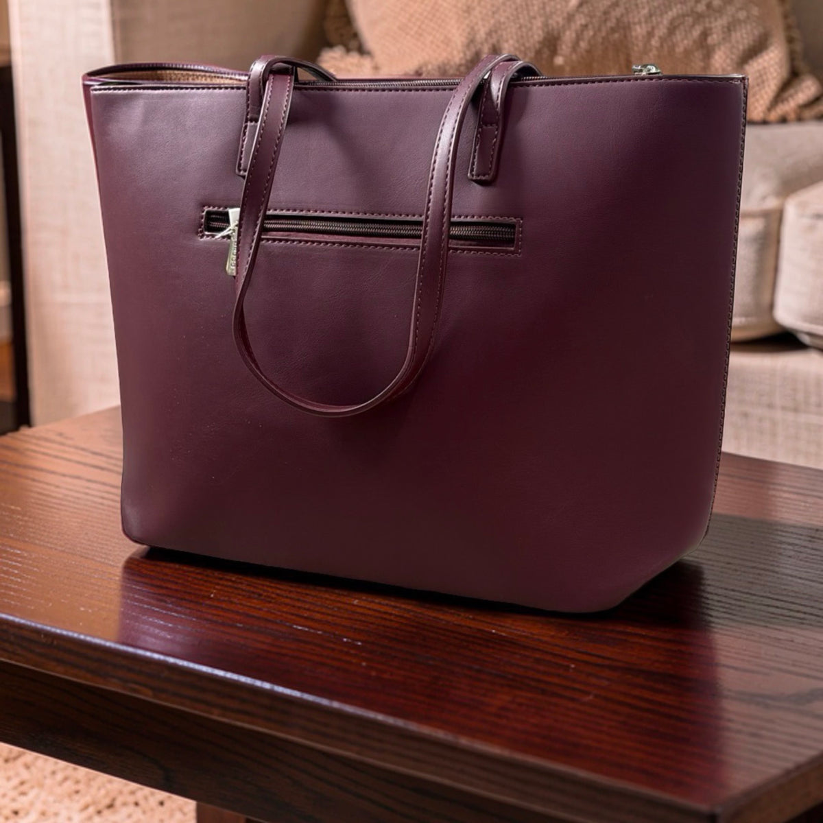 Bagco Textured Large Shoulder Bag in Wine