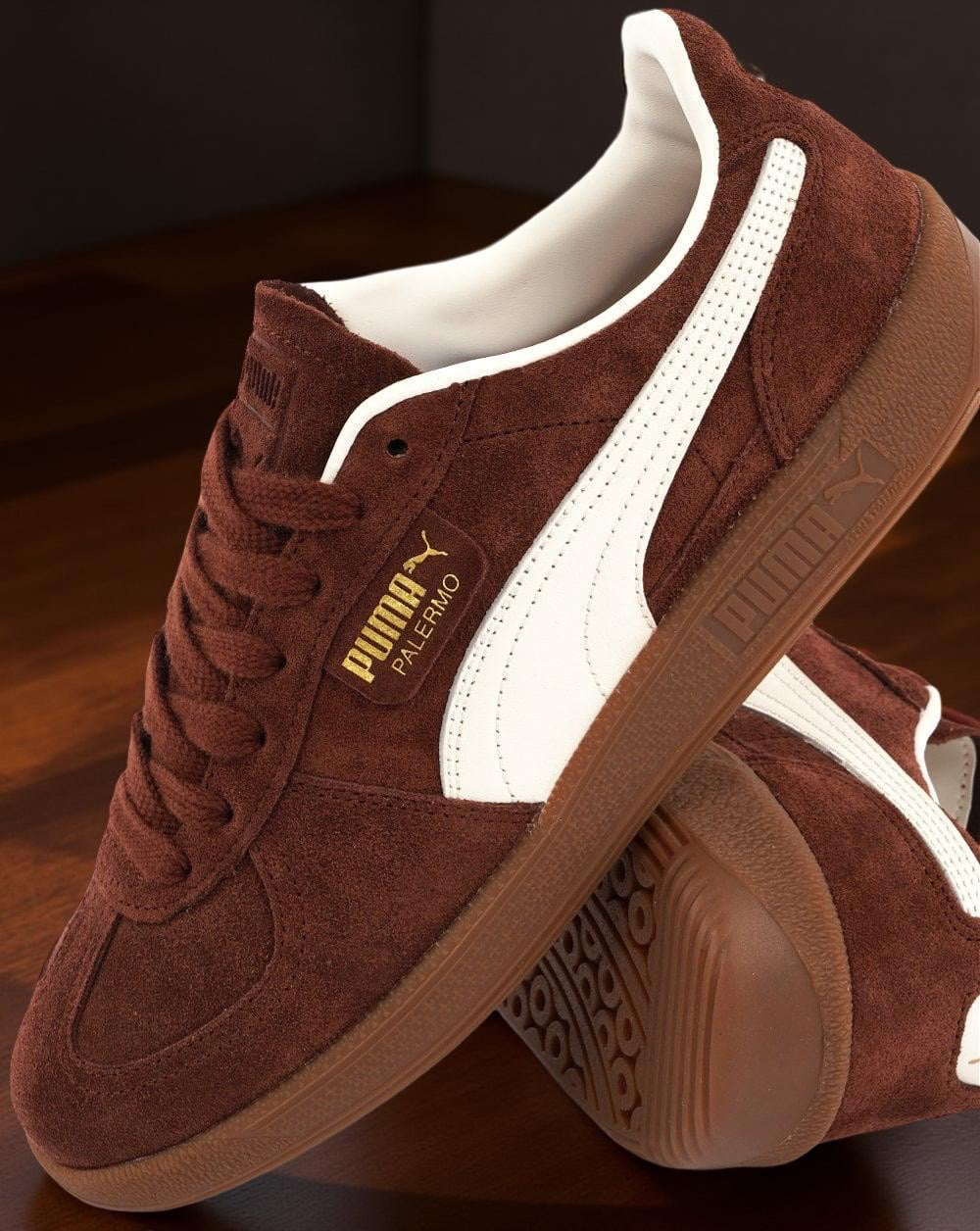 Puma Warmwhite Palermo Sneakers in Chocotart