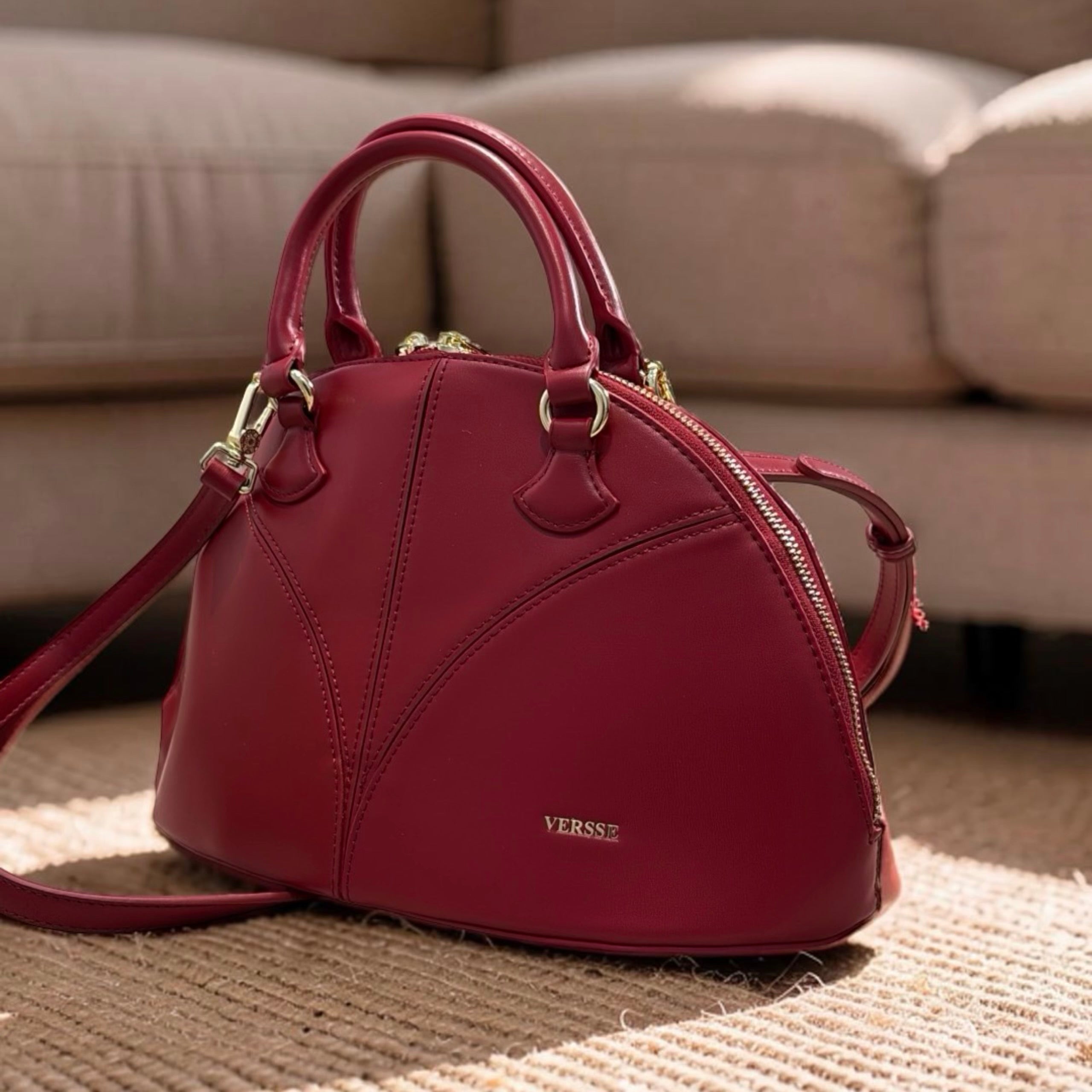 Versse Half-Moon handbag in Wine