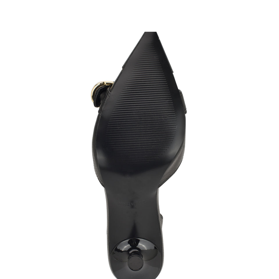 Nine West Textured Leather Pointed Toe Slingback Pump in Black