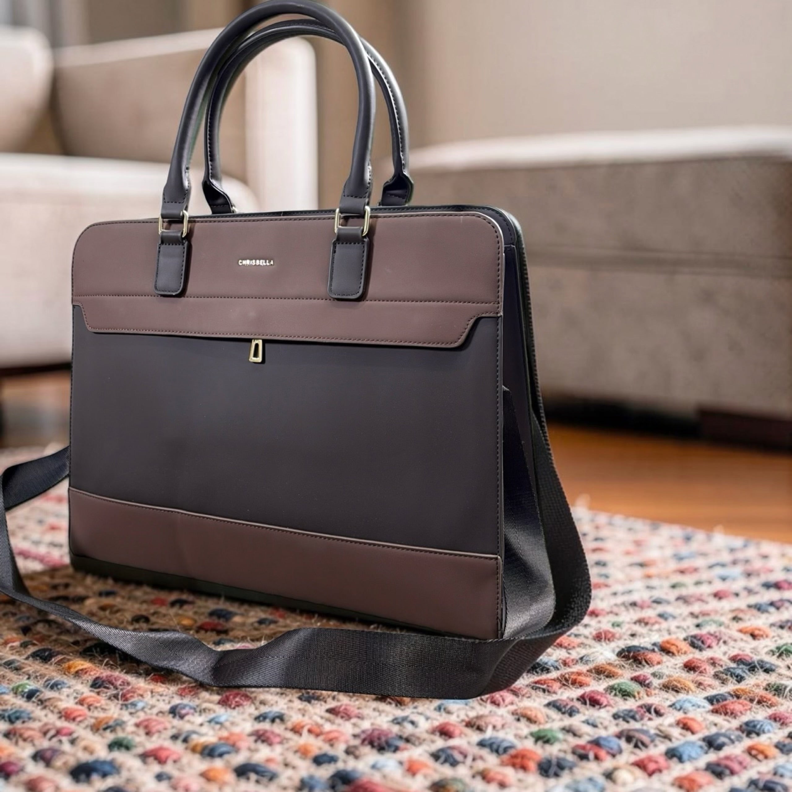 Chrisbella Unisex Laptop/Travel Bag in Coffee