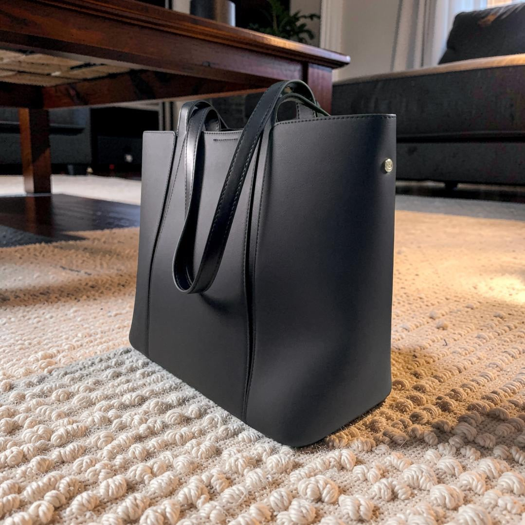 Chrisbella Leather Large Bag in Black