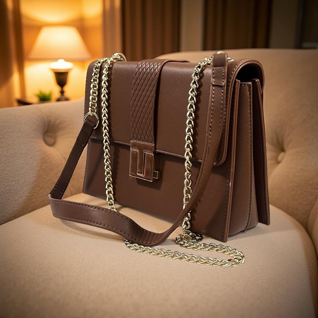 Bagco Slingback with Chain Straps in Brown