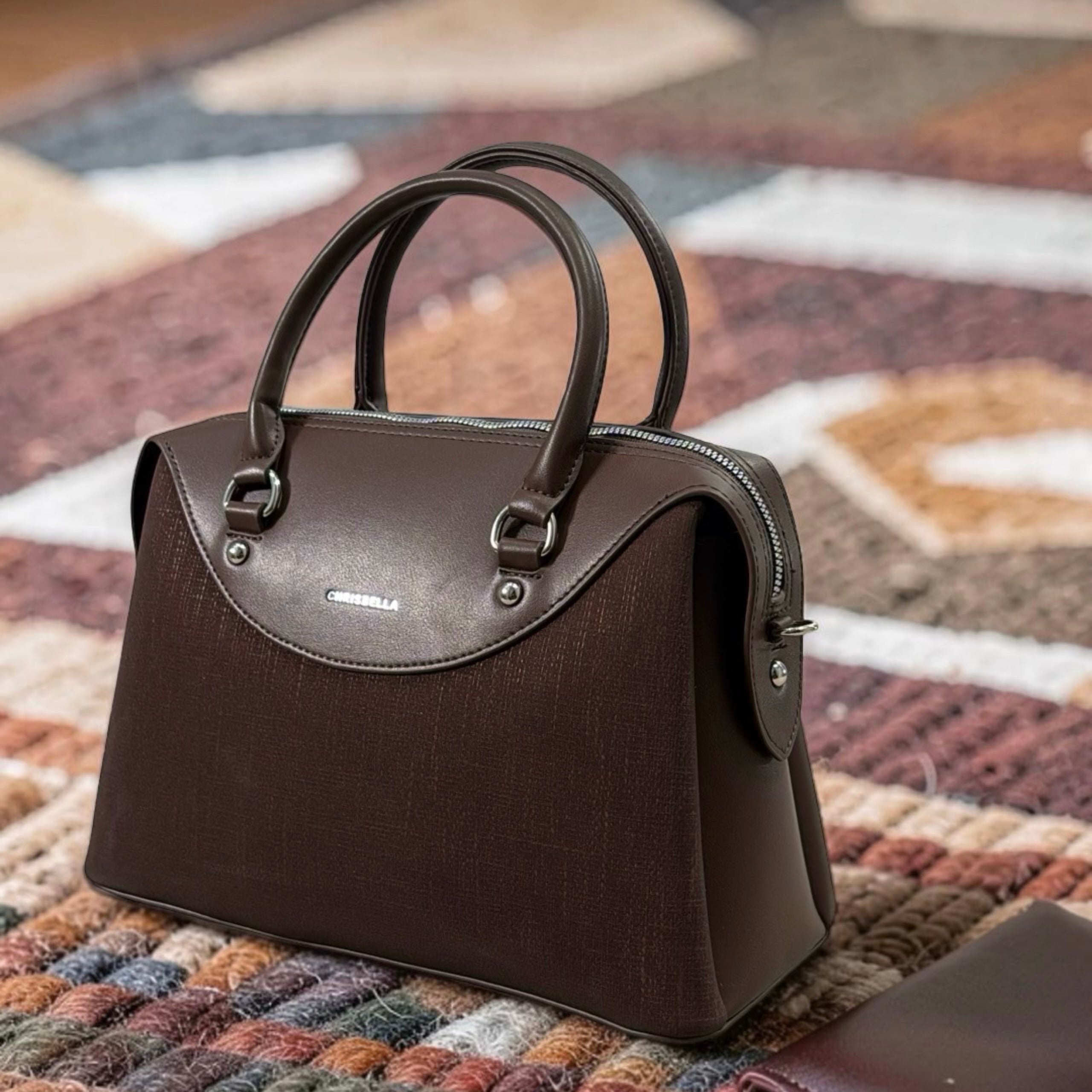 Chrisbella Medium 2-in-1 Bag in Coffee