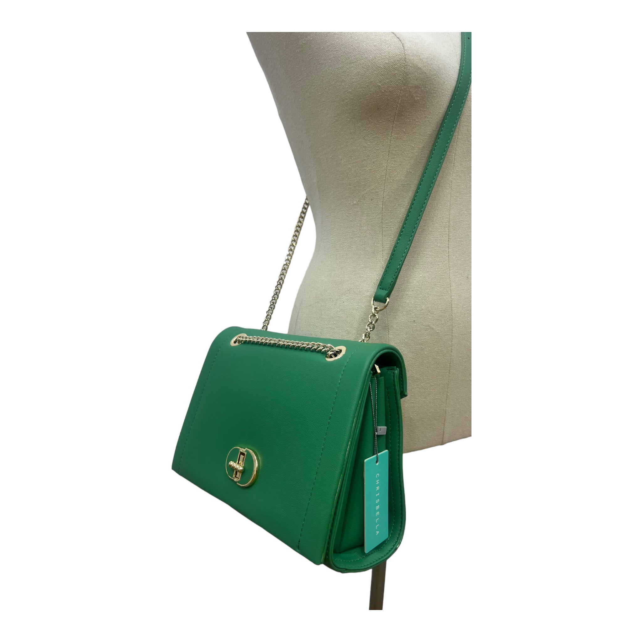 CHRISBELLA STRUCTURED SIDE BAG IN GREEN