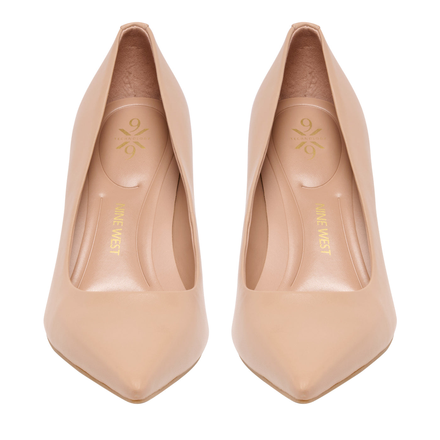Nine West Leather Block Heel Pump in Blush