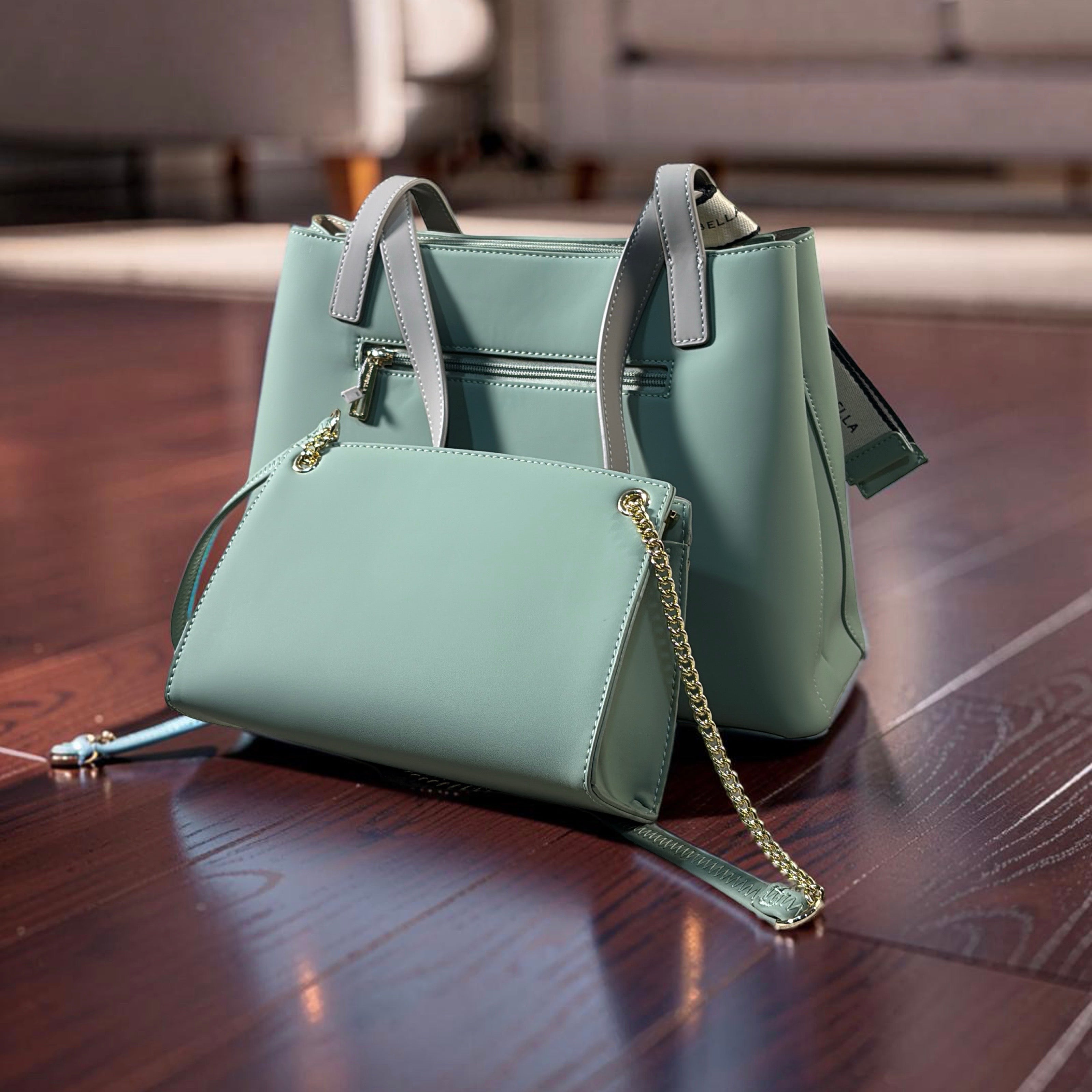 Chrisbella 2-in-1 Contrast Color Shoulder Bag in Lime