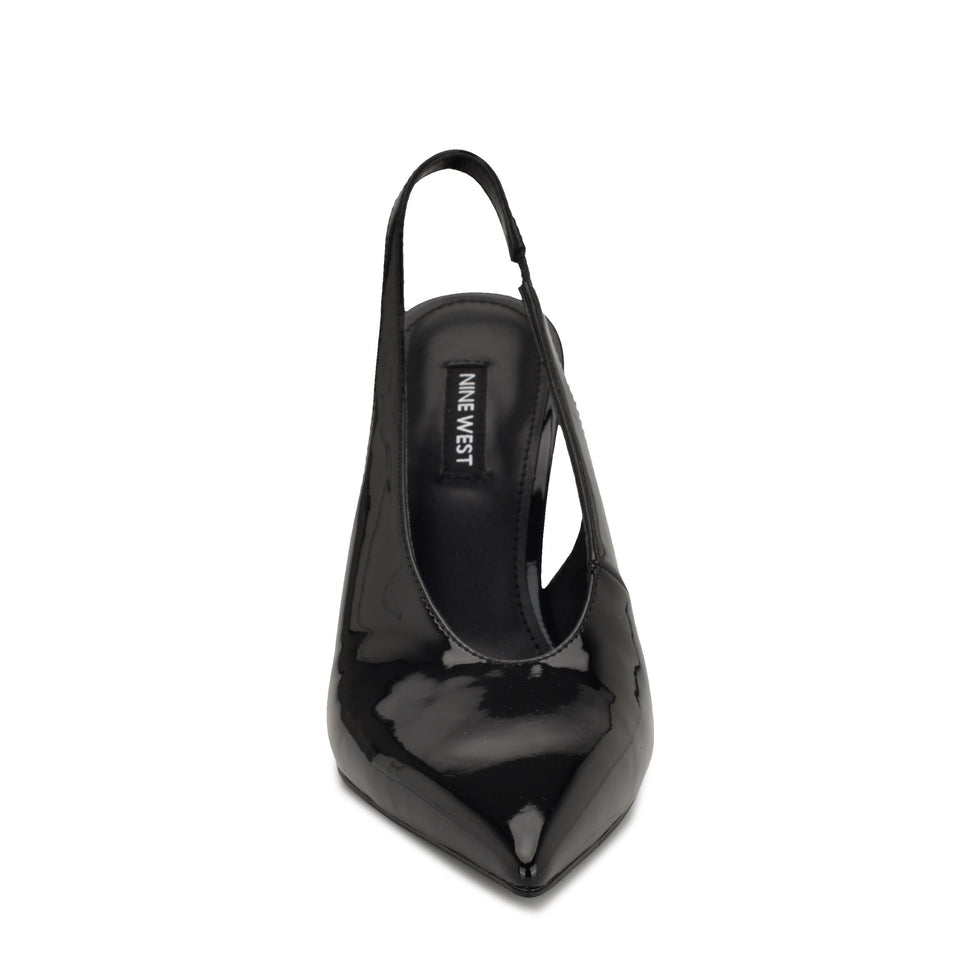 Nine West Patent Leather Pointed Slingbacks in Black