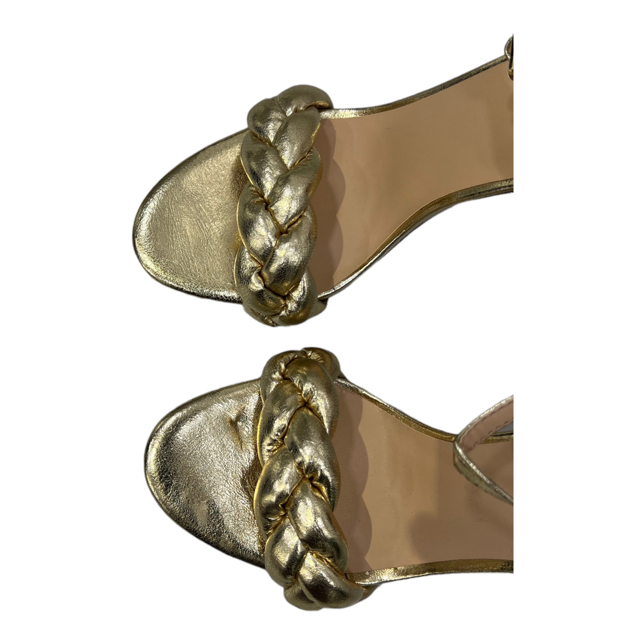 EVEN & ODD GOLD MATTED STRAP HEELED SANDAL