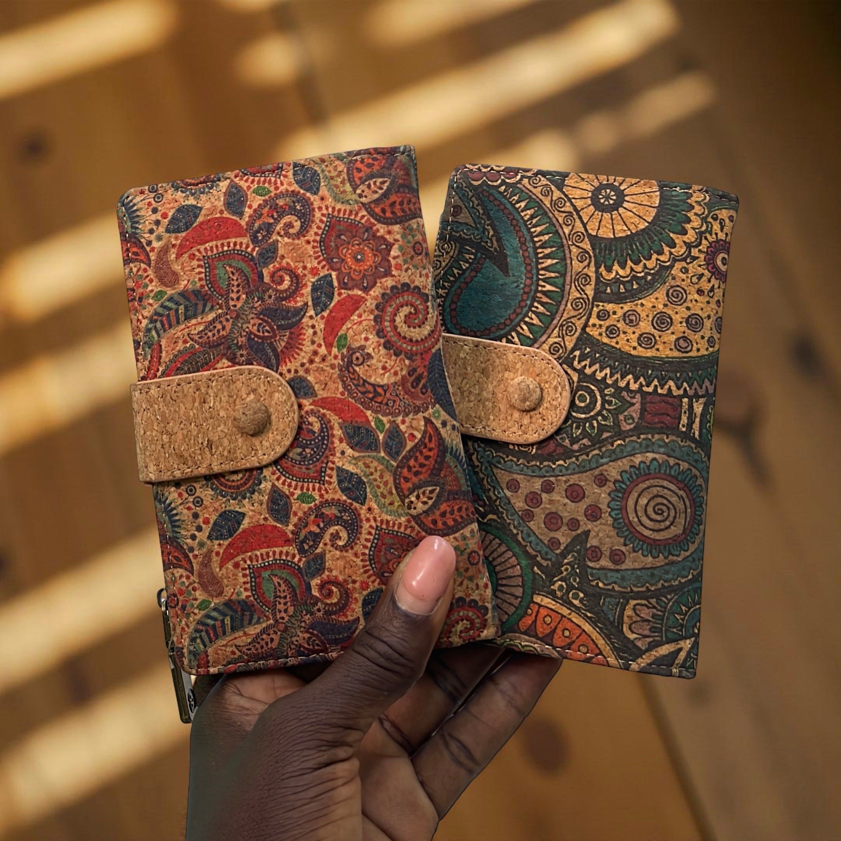 Bagco Paisley Cork Leather Wallets in Multi