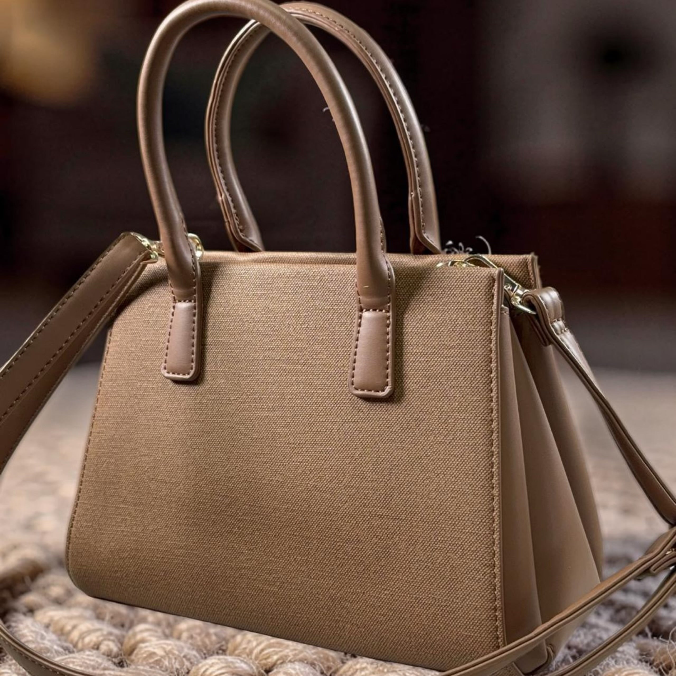 Bagco Double Handle Structured Bag in Coffee