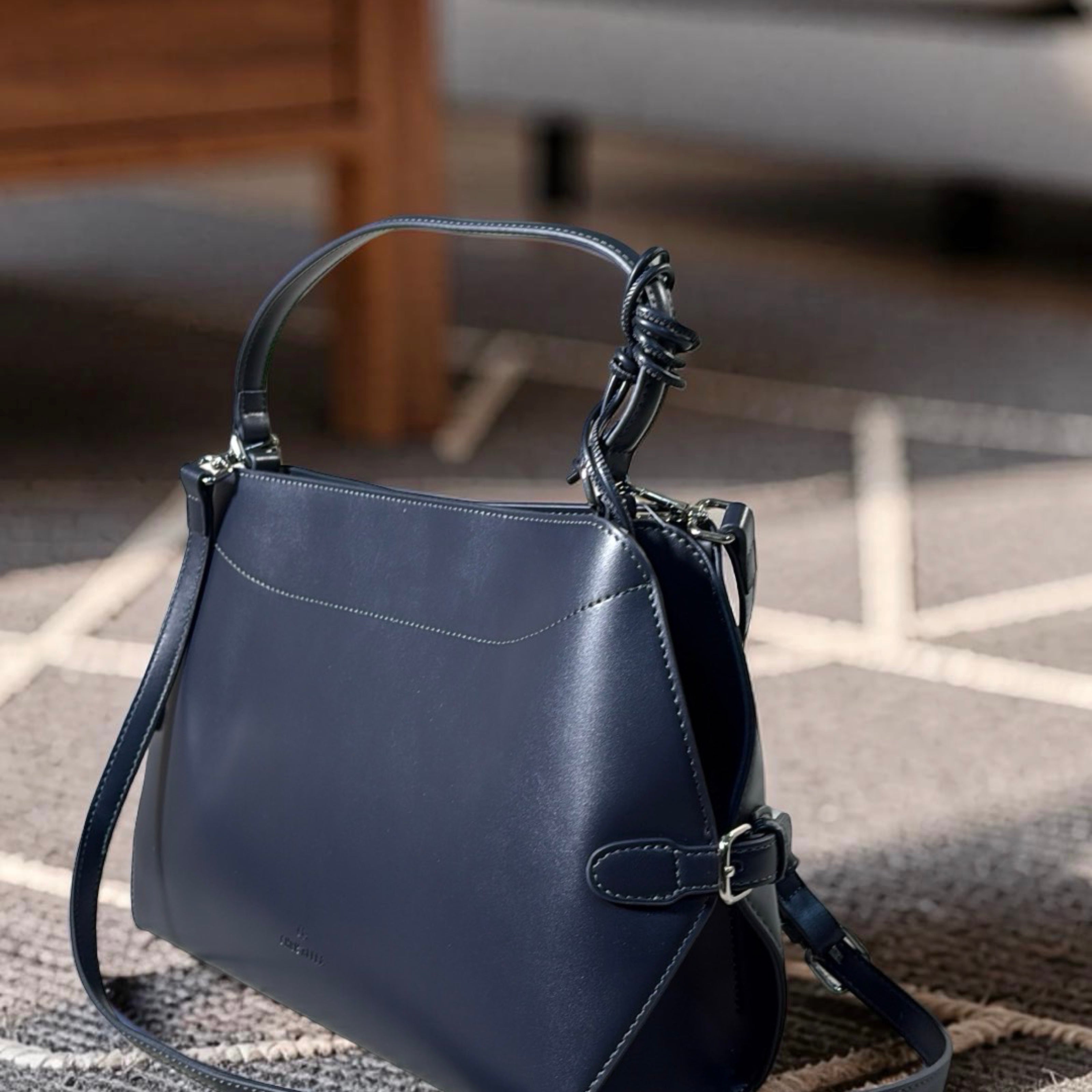 Chrisbella Single Strap Charm Bag in Navy