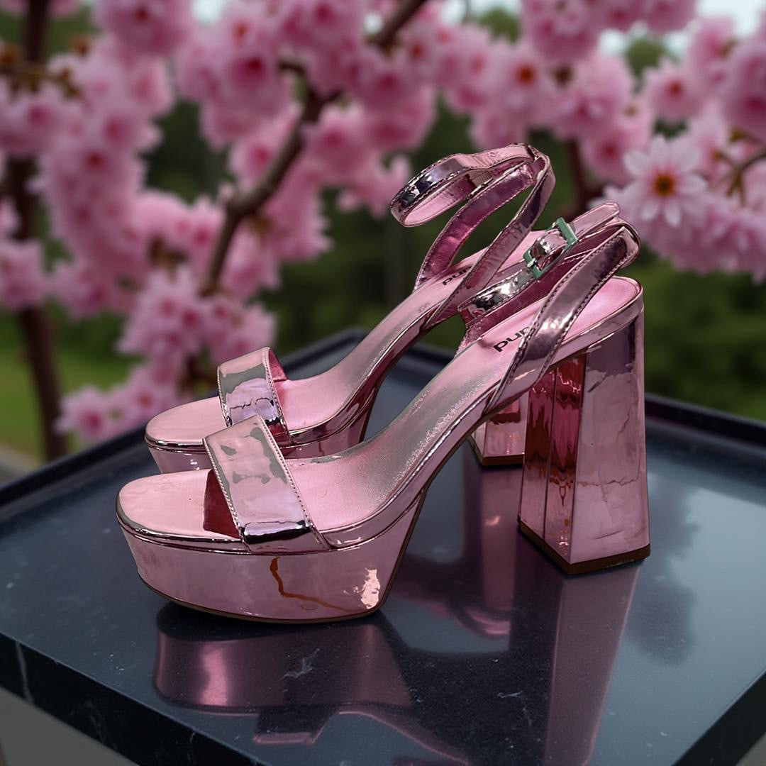 Abound Metallic Platform Block heel Sandal in Pink