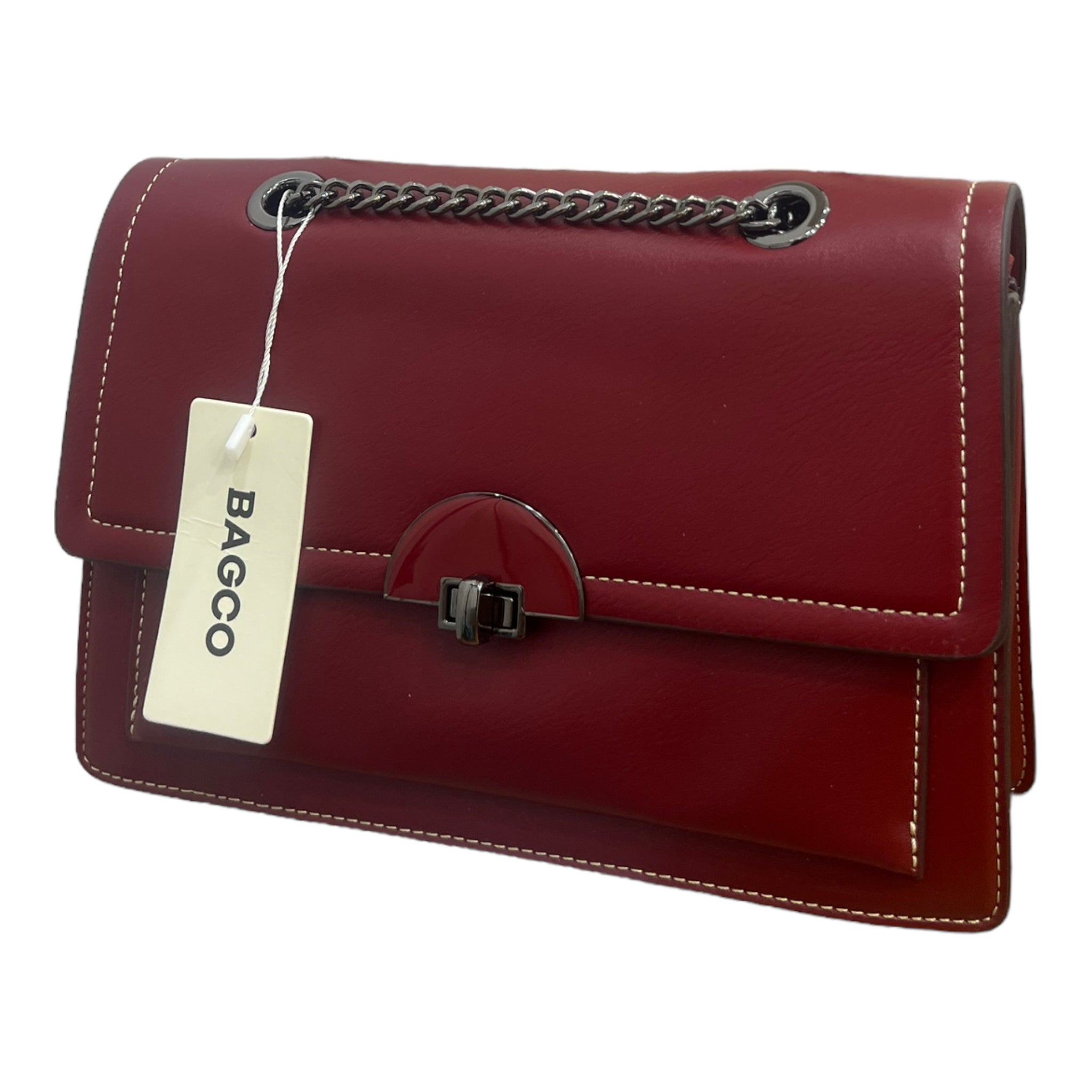 BAGCO MINI STRUCTURED SLINGBAG IN DARK-RED