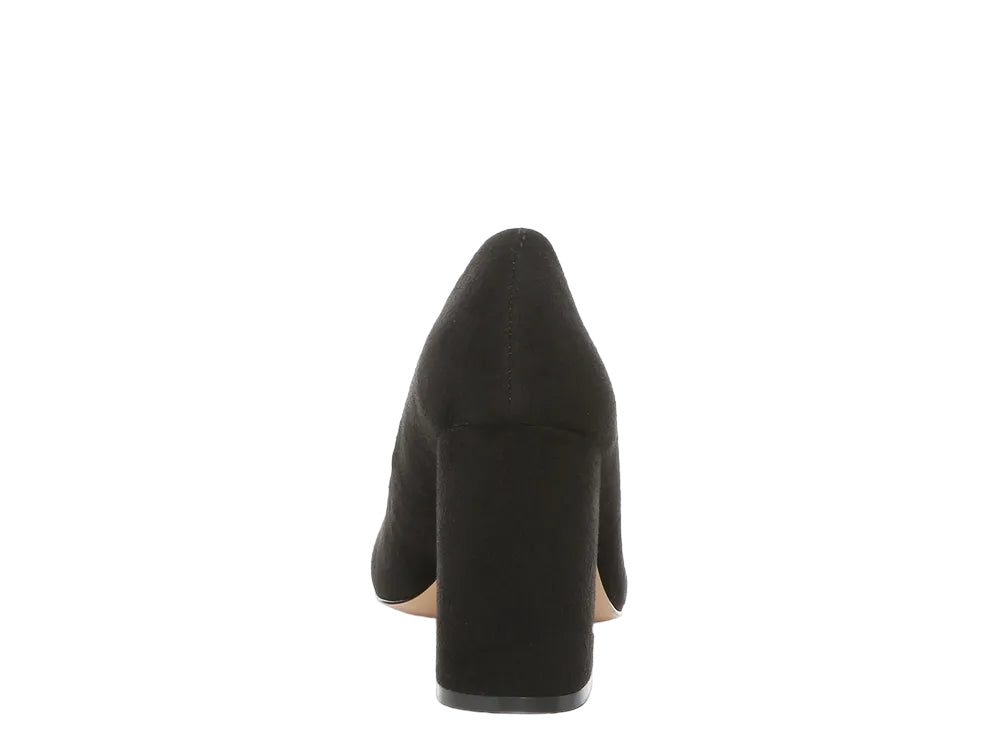 MIX NO 6 BLACK ALMOND TOE BLOCK HEEL PUMP