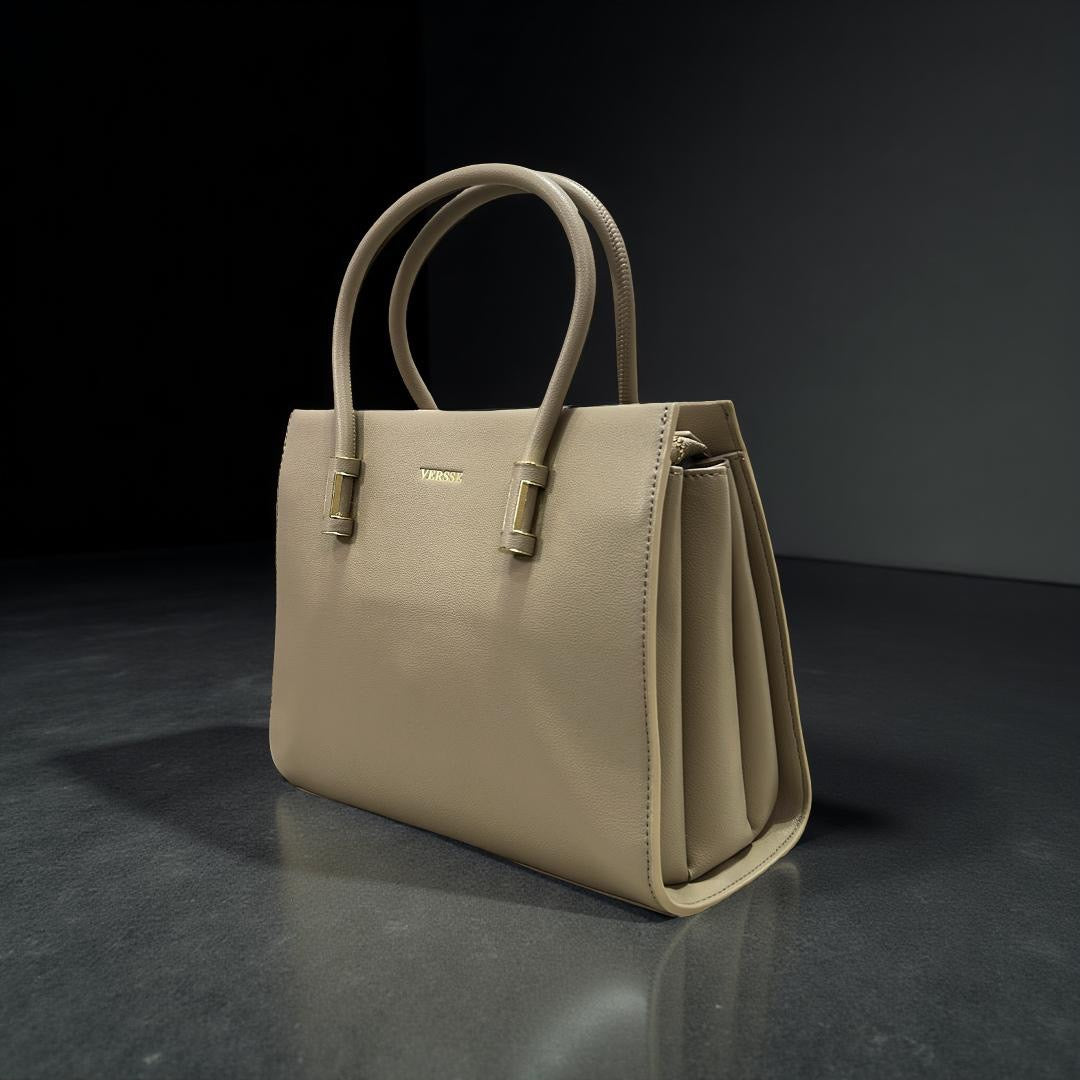 Versse Double Handle Structured Bag in Apricot