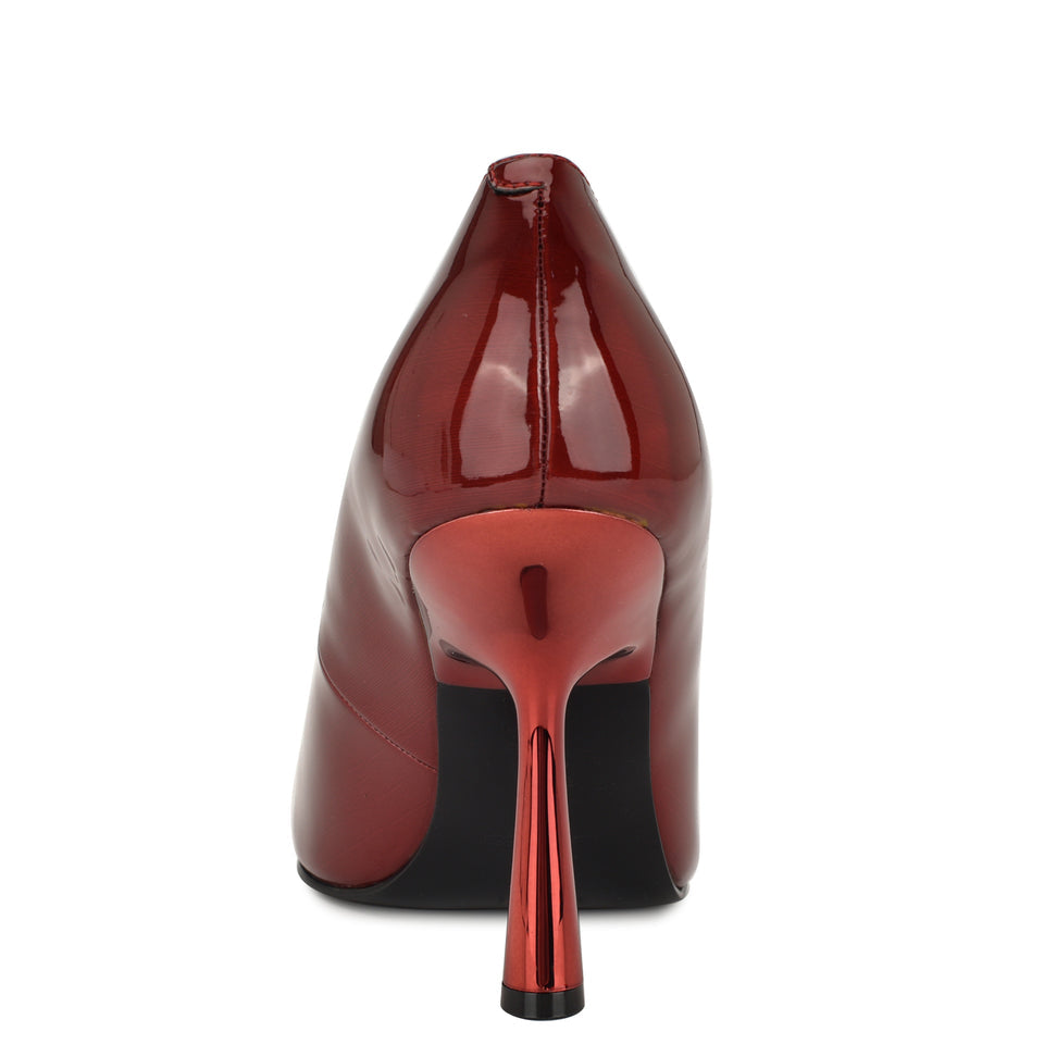 Nine West Pointed Toe Pump in Red Mirror
