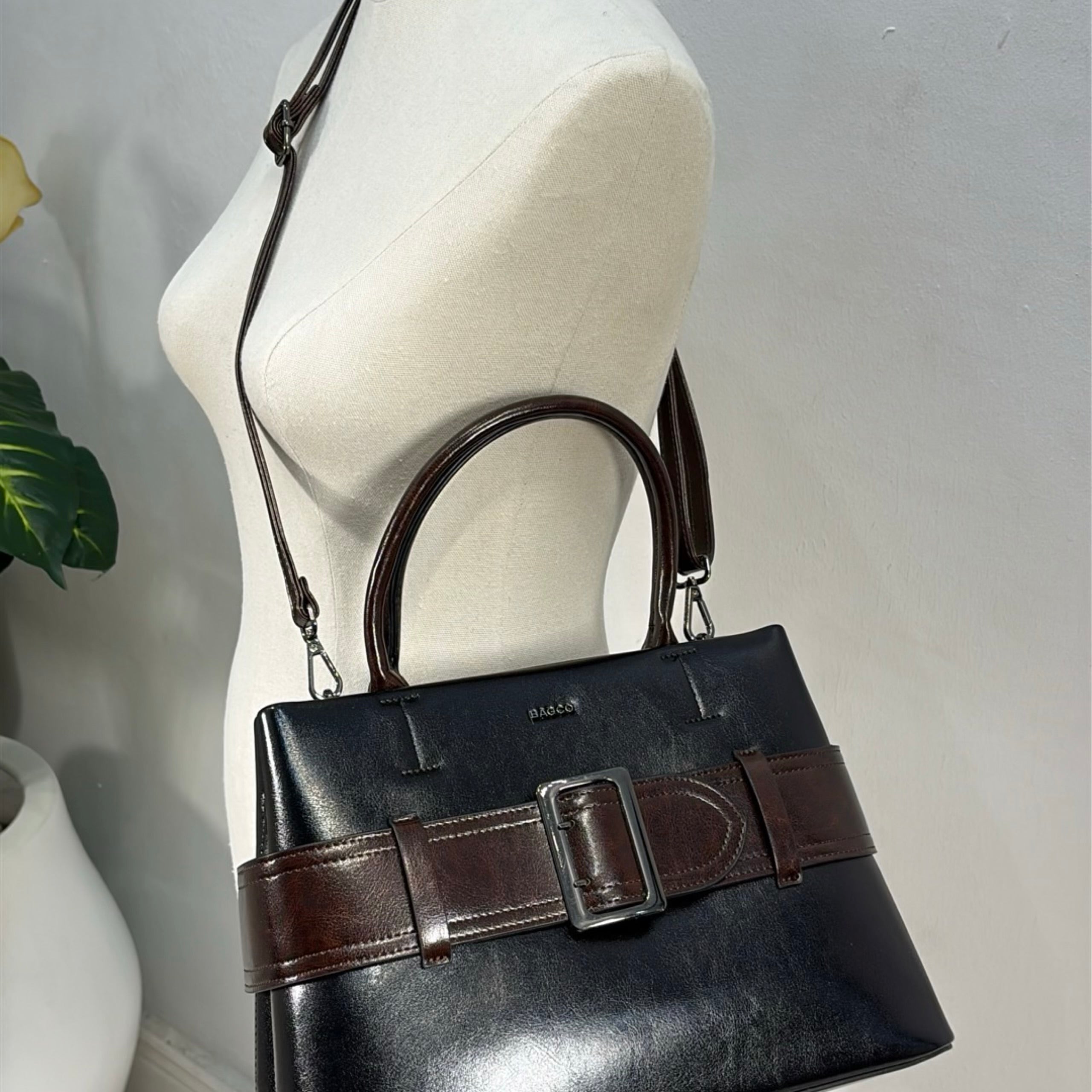 Bagco Belt-Detail Bag in Black
