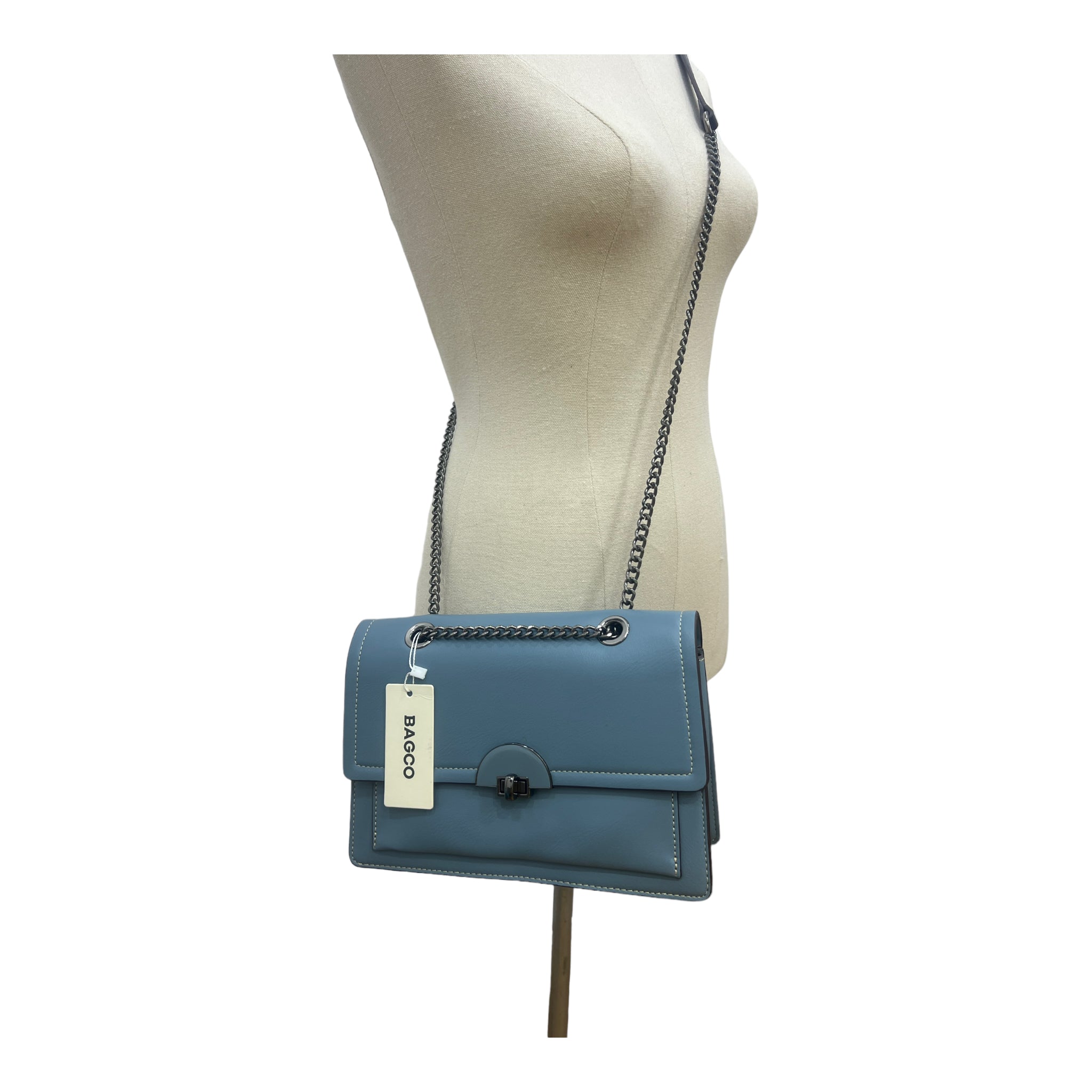 BAGCO MINI STRUCTURED SLINGBAG IN BLUE