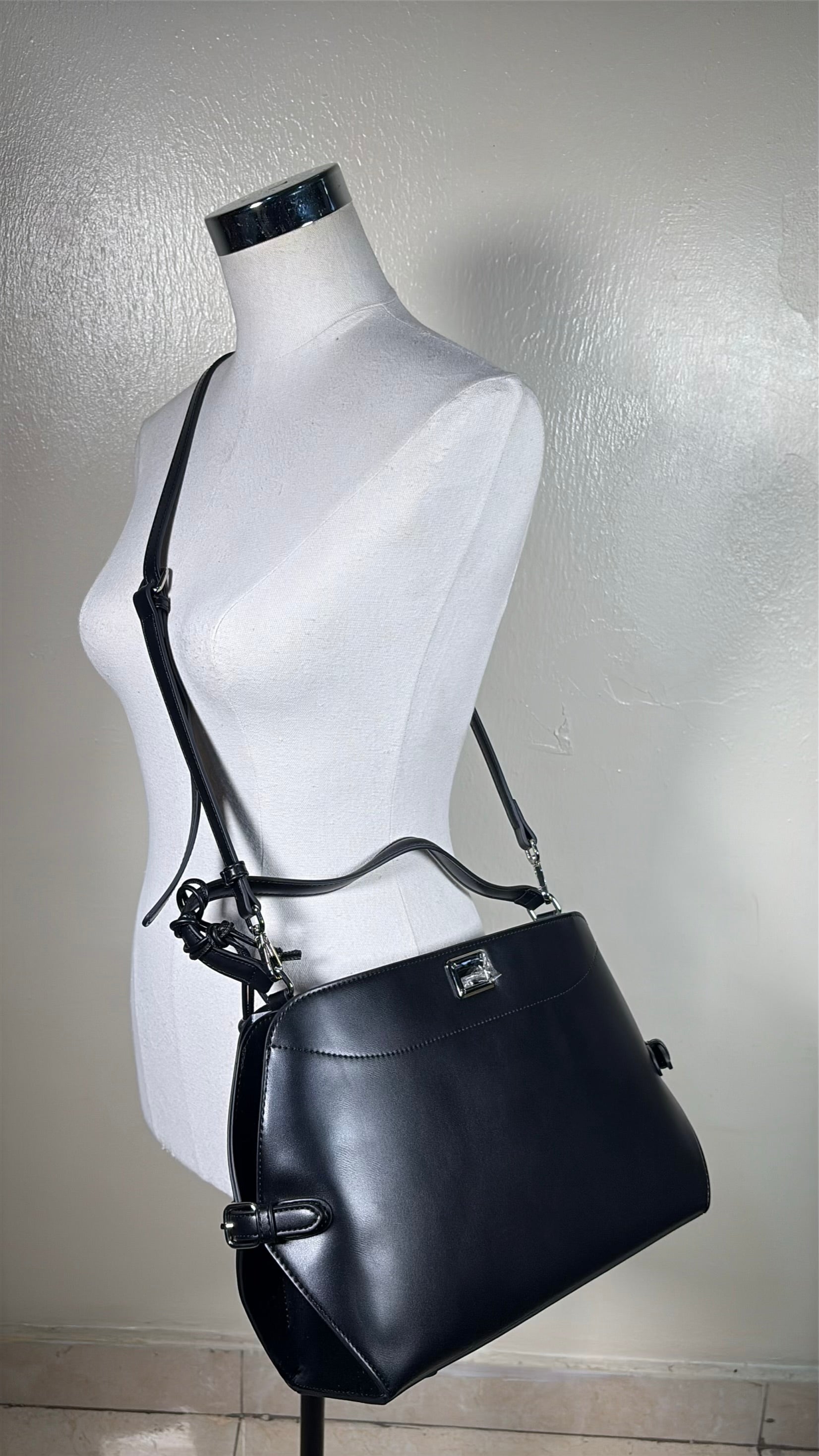 Chrisbella Single Strap Charm Bag in Black