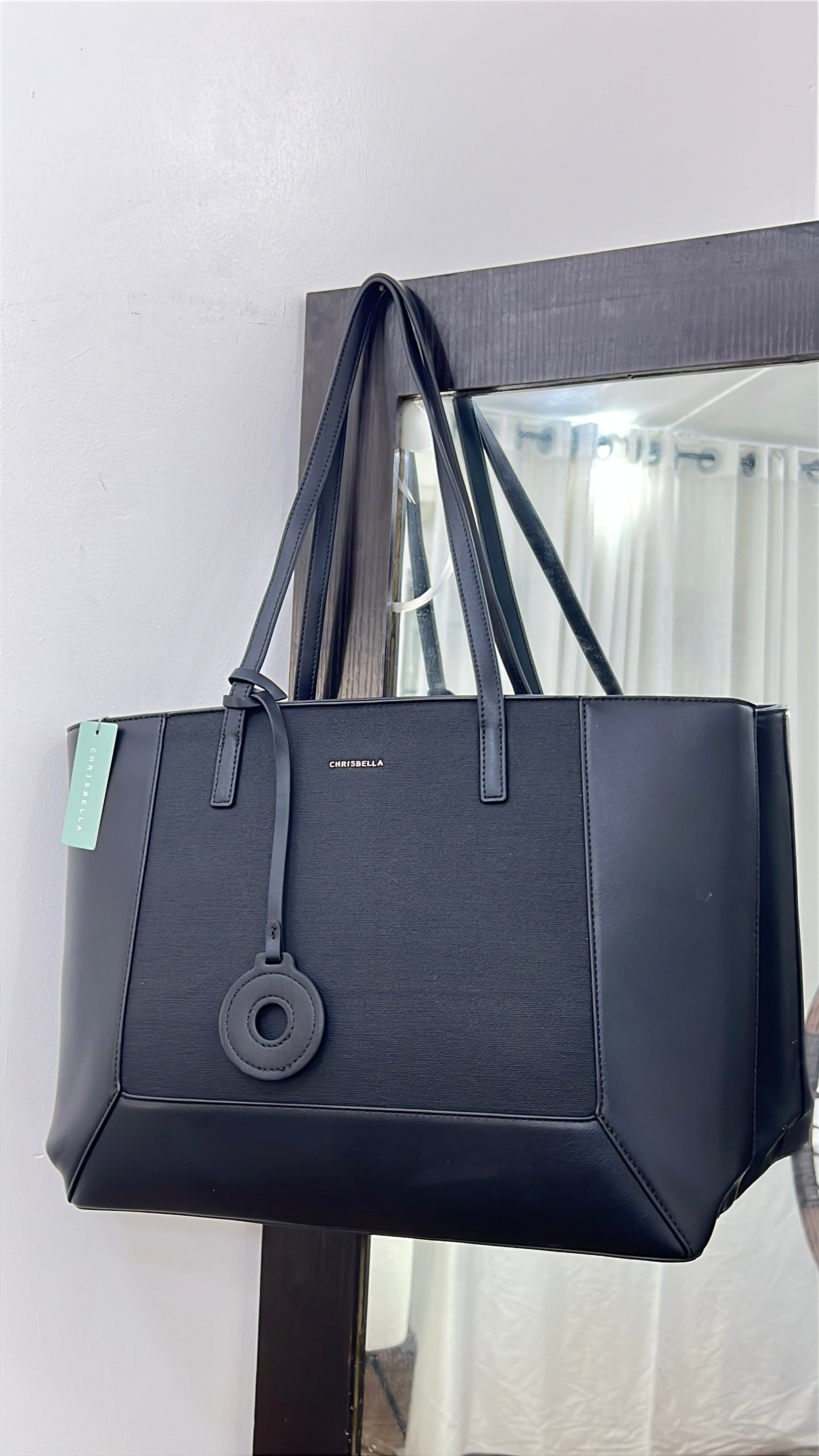 Chrisbella Two-Tone Large Tote in Black