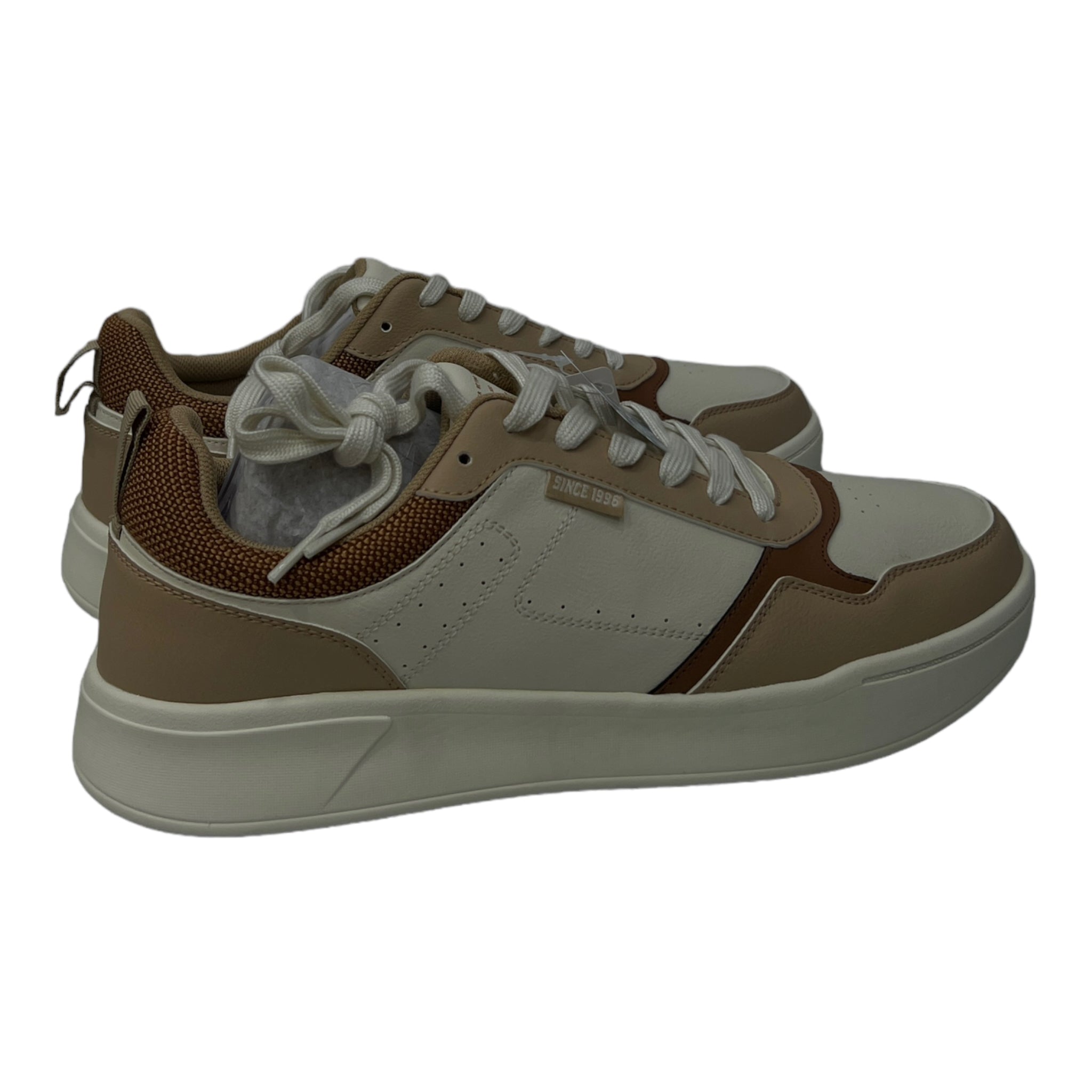 SEMIR BROWN CONTRAST SNEAKERS IN NUDE