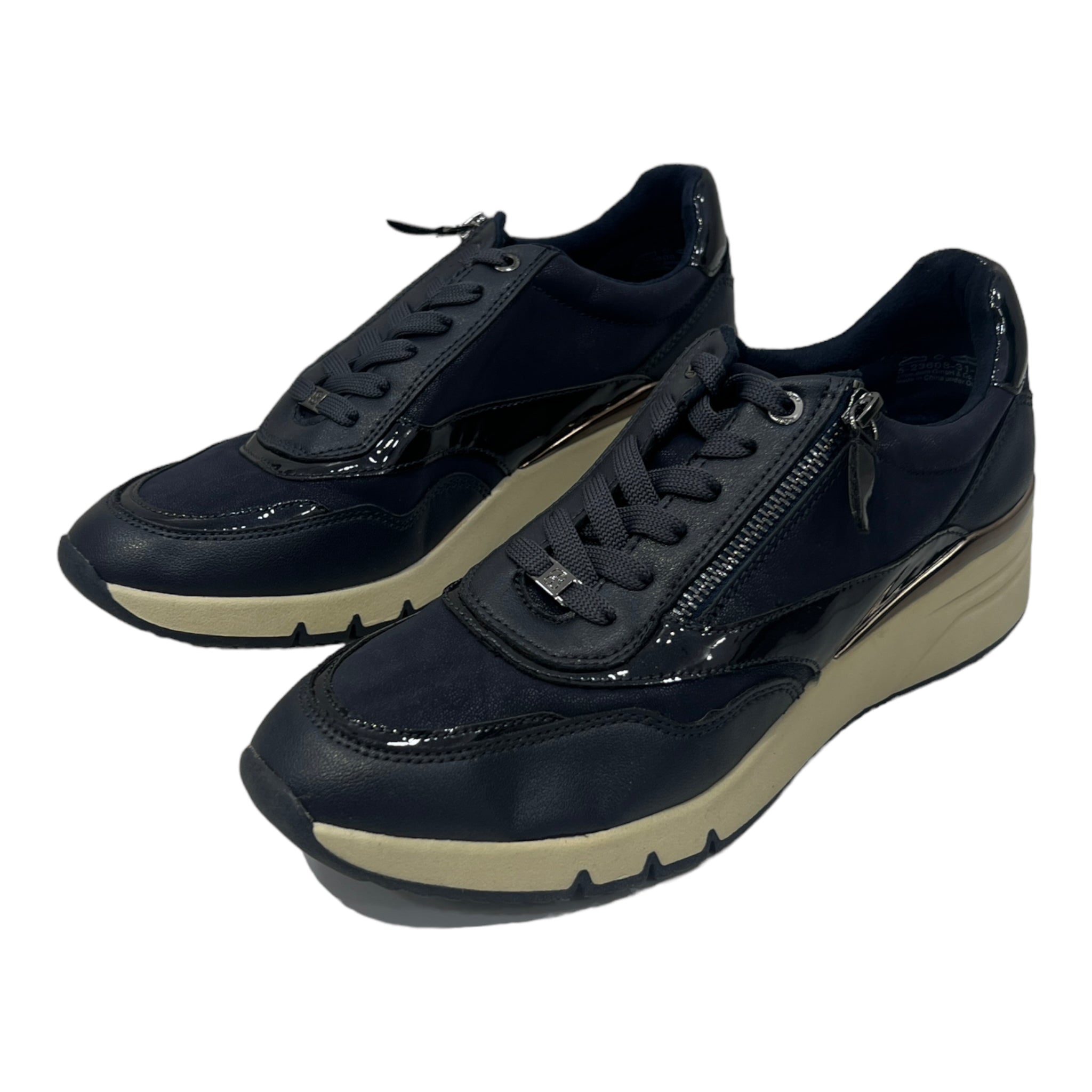 S.OLIVER NAVY LACE-UP SNEAKERS