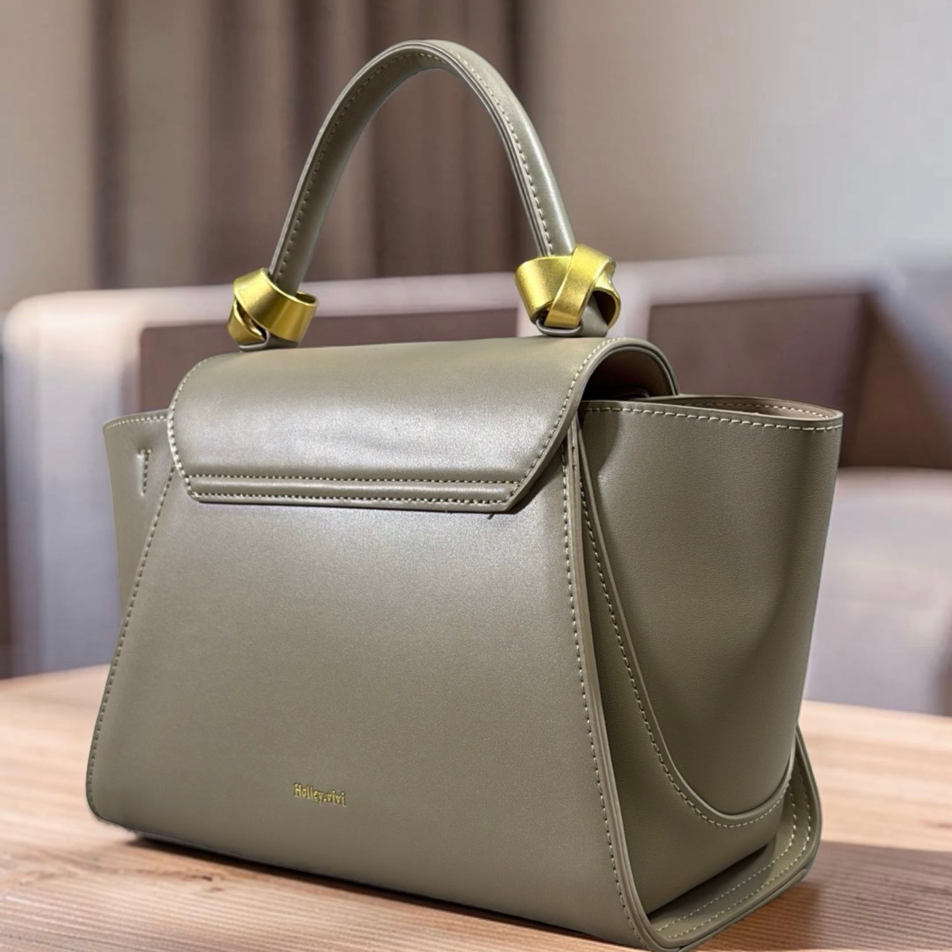 Hollley VIvi Winged Scarf Detail Bag in Khaki