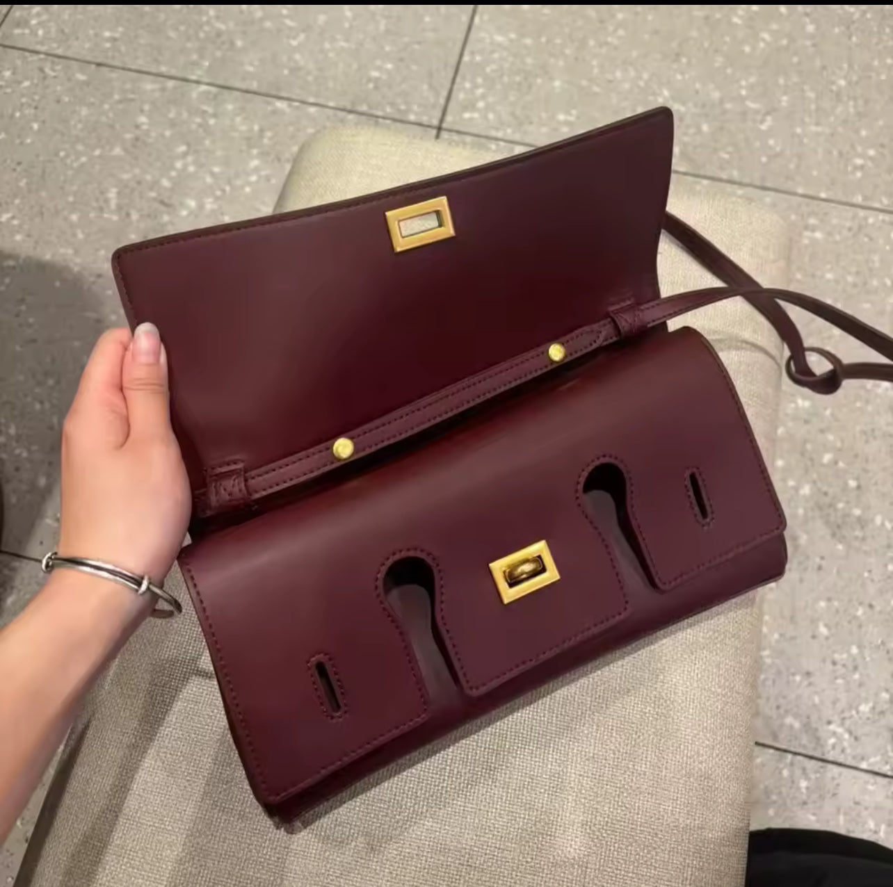 Classic Baguette Bag in Wine