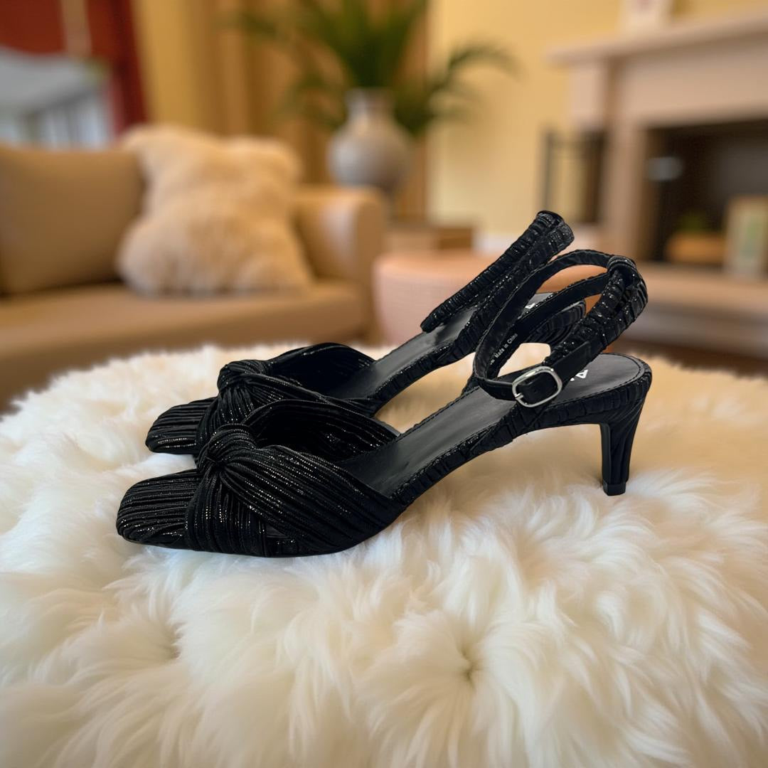 Abound Ruched Knot-Detail Sandal in Black