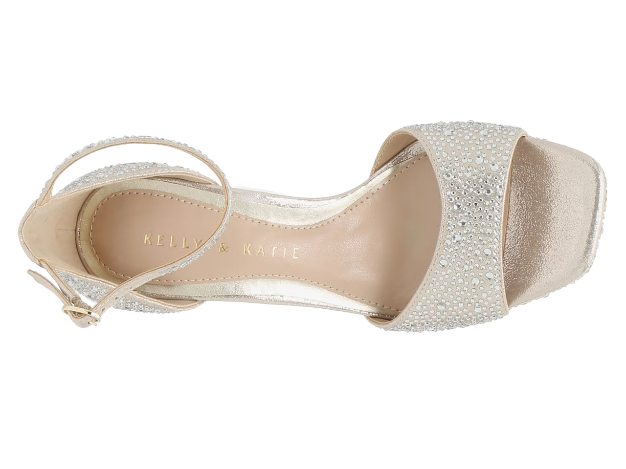 KELLY & KATIE CHAMPAGNE EMBELLISHED PLATFORM SANDAL