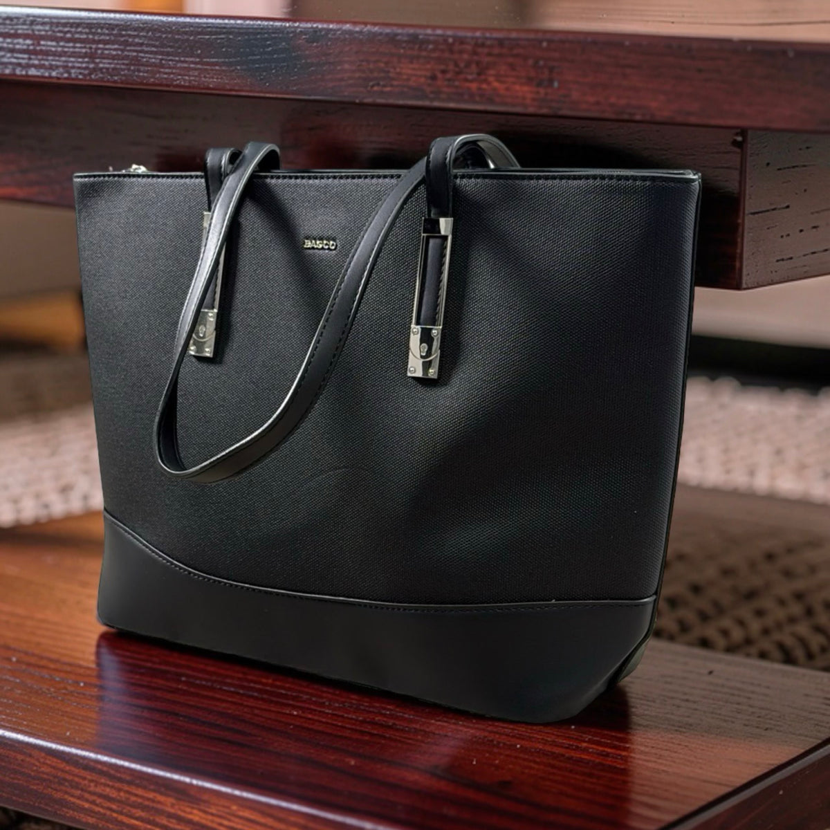 Bagco Textured Large Shoulder Bag in Black