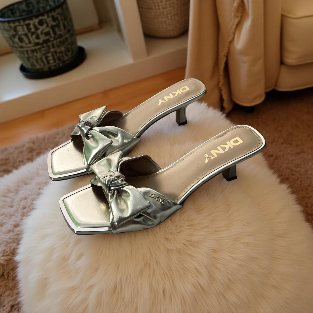 DKNY Knot-Bow Mule in Gold
