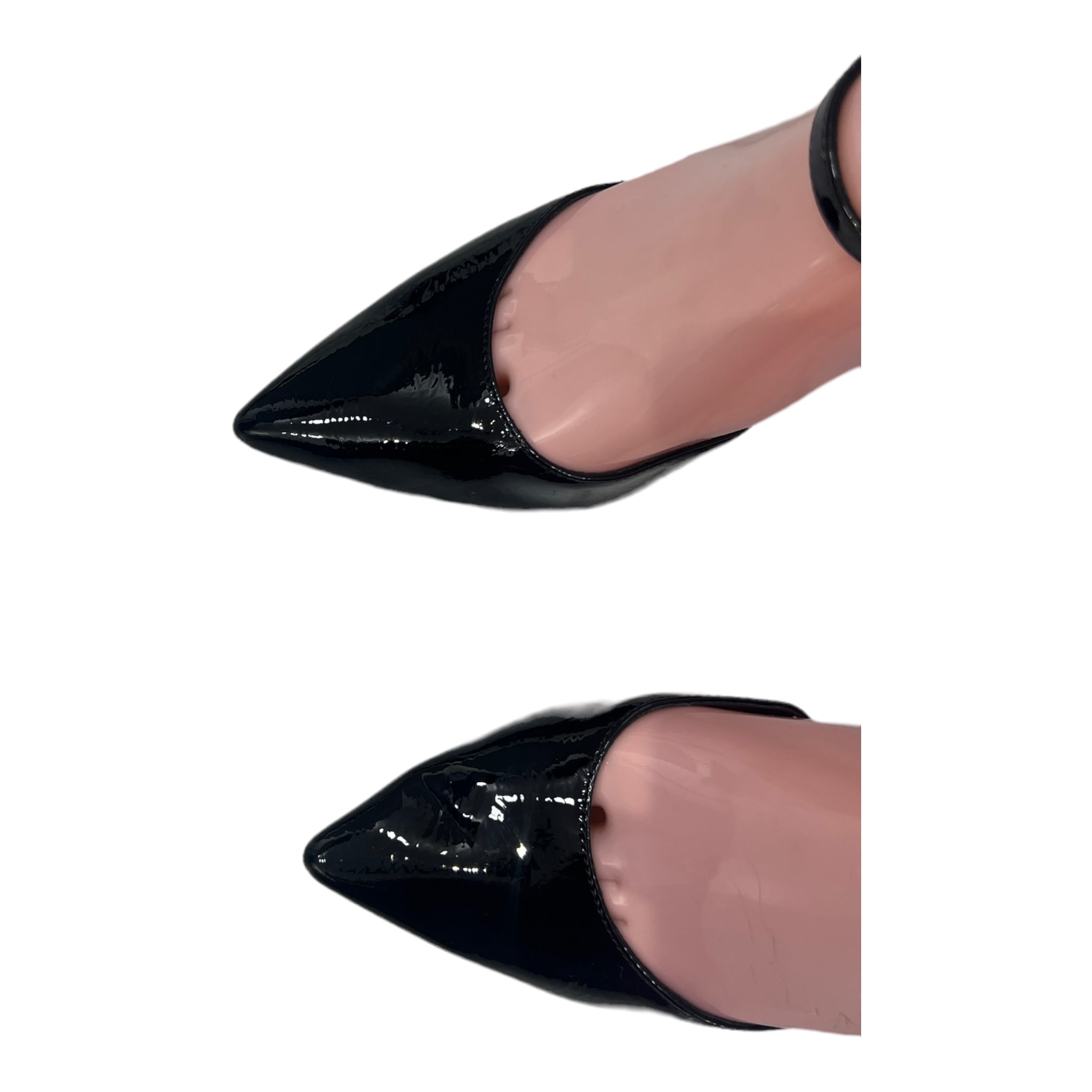 JESSICA SIMPSON PATENT POINTED TOE BLOCK HEEL PUMP