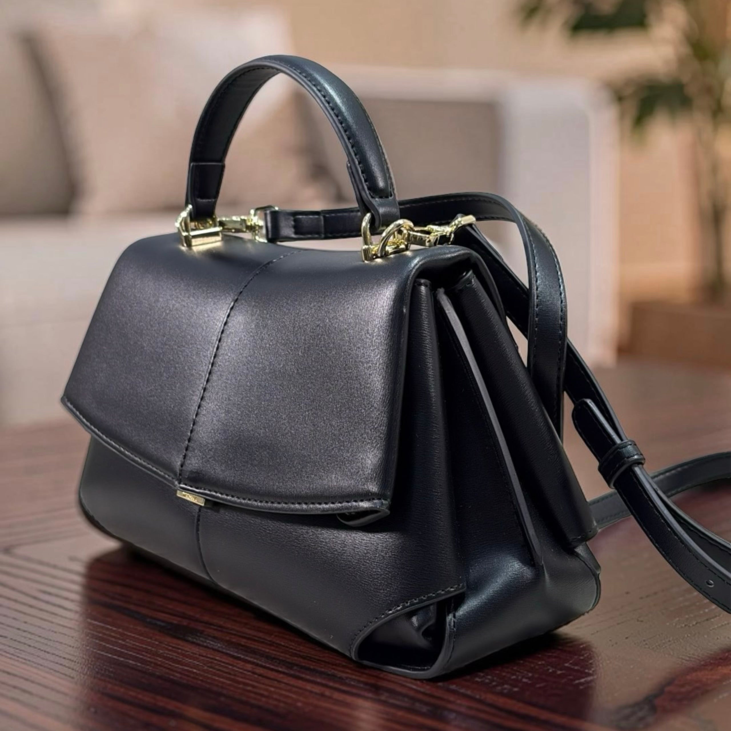 Versse Top Handle Small Bag in Black