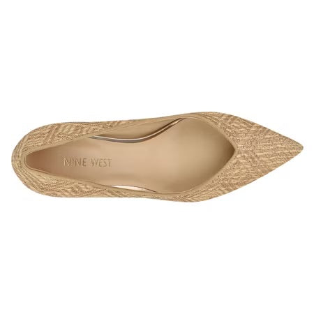 Nine West Pointed Toe Brocade Pump in Beige